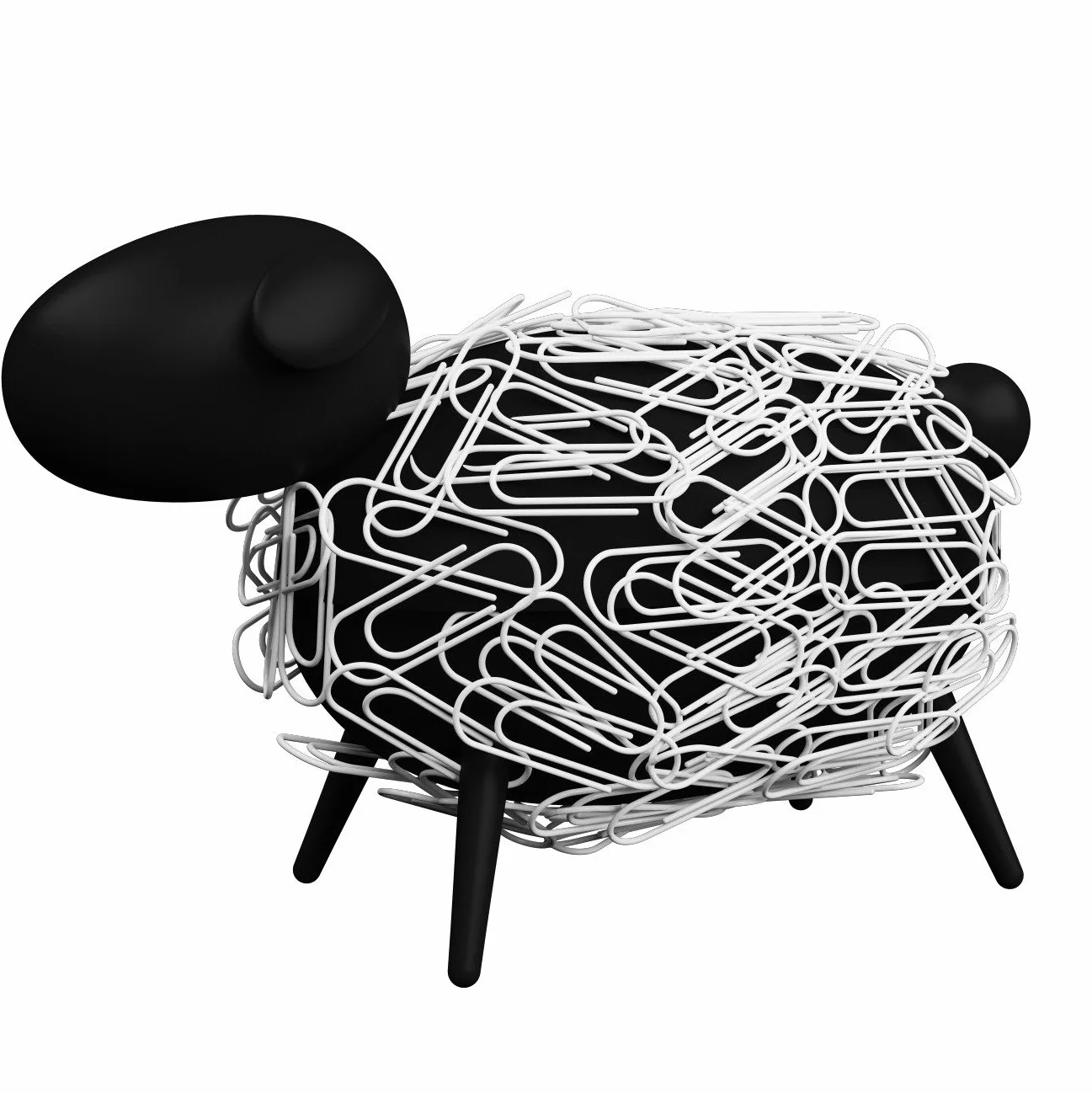 Sheepi distributeur de trombones magnétique mouton noir trombones blancs porte-trombone animal bureau
