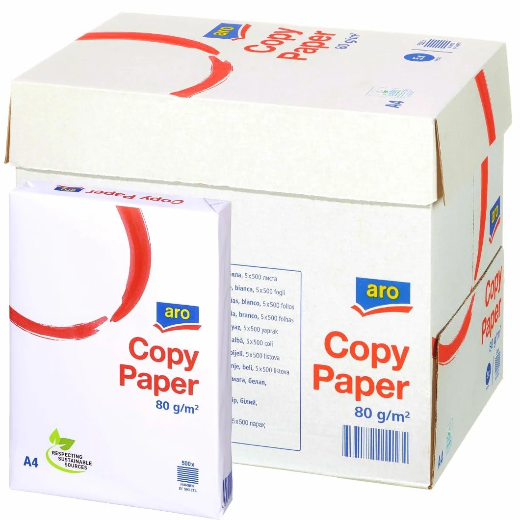 Papier A4 80 g/m² 2500 feuilles (5x500) blanc pour imprimante laser jet d'encre