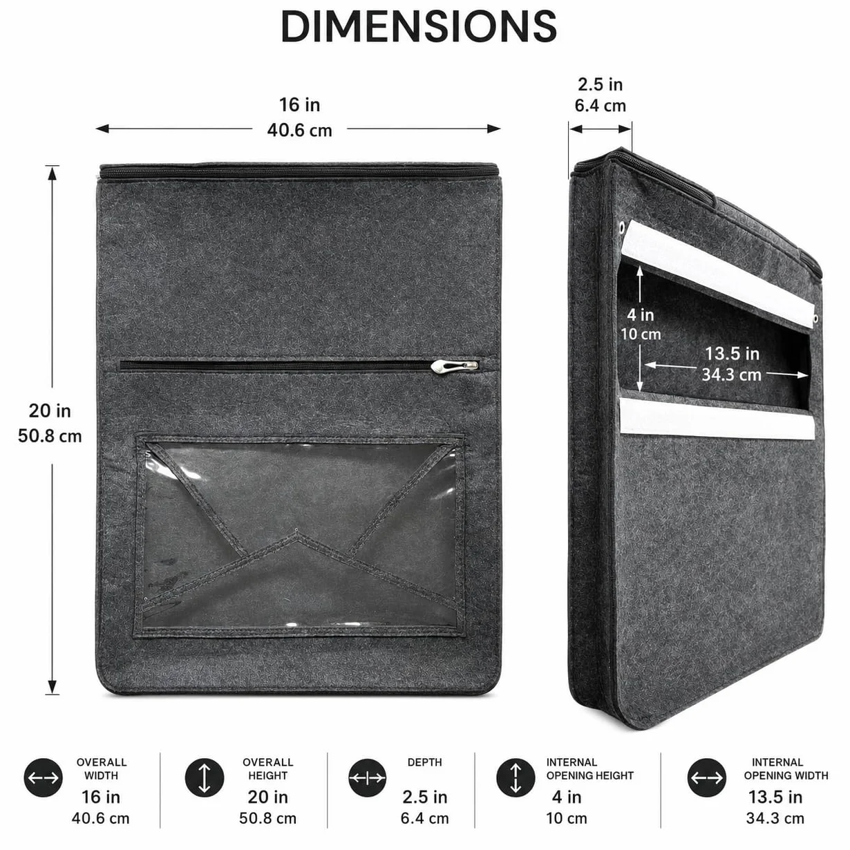 Katai Sac de rangement pour boîte aux lettres - Ajustement universel - Gris - Ouvre-lettre ergonomique