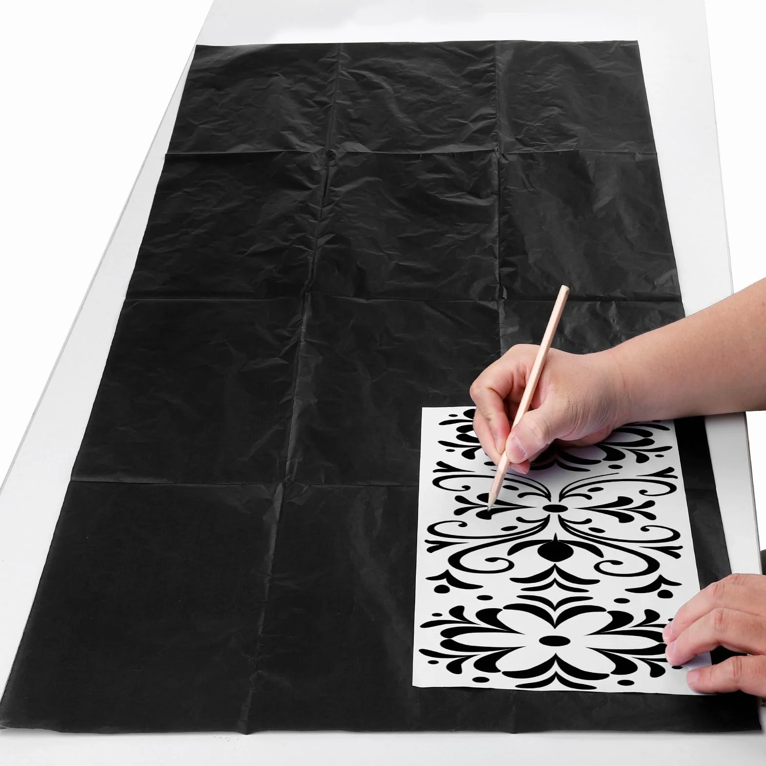 Papier carbone ciré noir 50,8 x 91,4 cm lot de 5 feuilles pour dessin traçage transfert