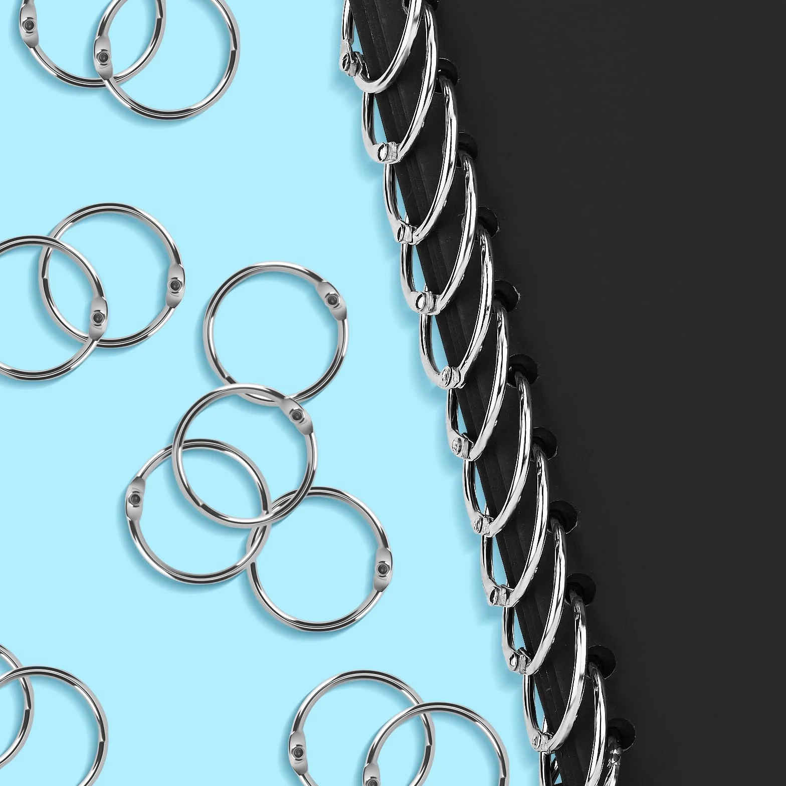 Anneaux de Reliure Métalliques 25mm 40 Pièces pour Livre Classeur Scrapbooking