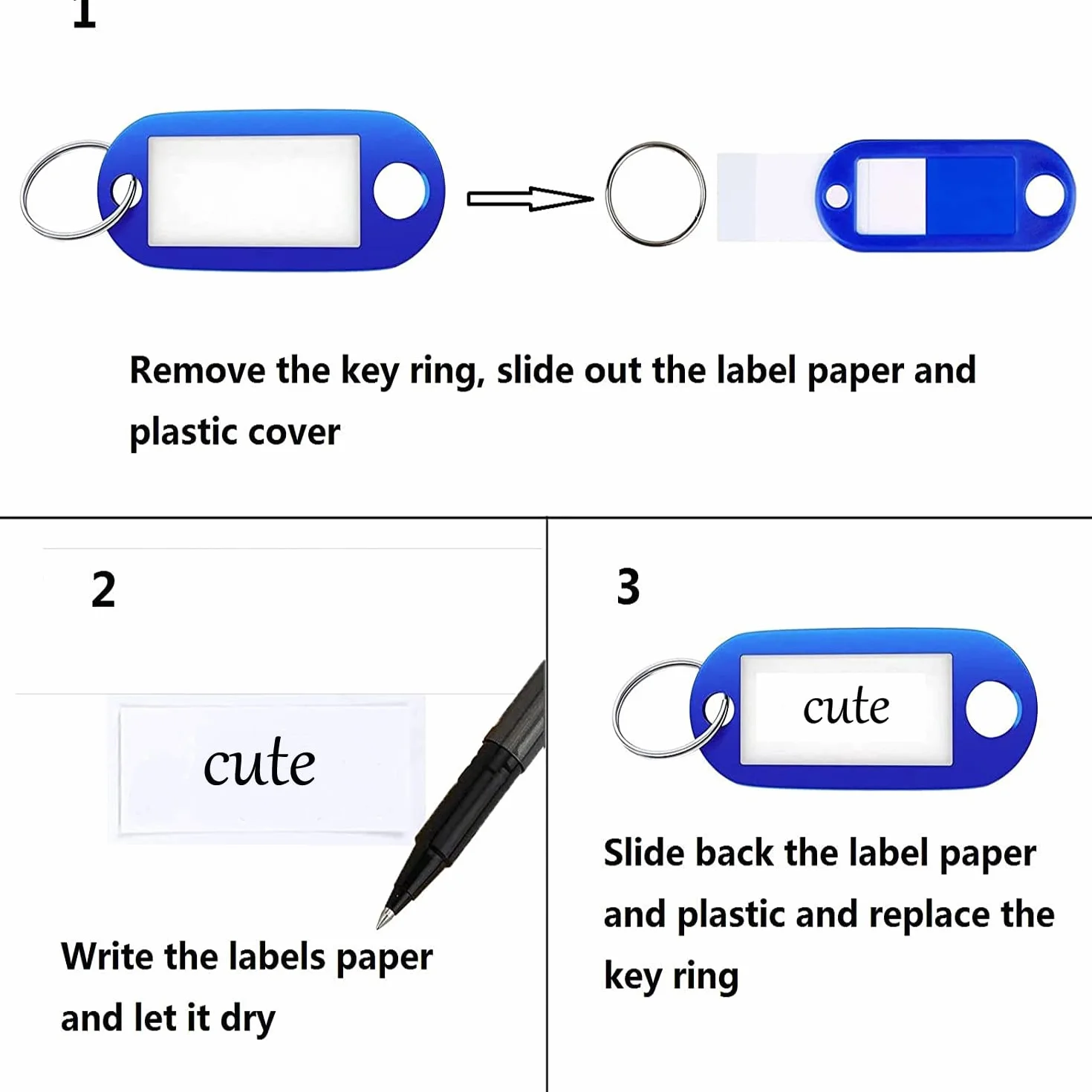 Porte Clés Inscriptibles 10 Couleurs Étiquettes D'identification