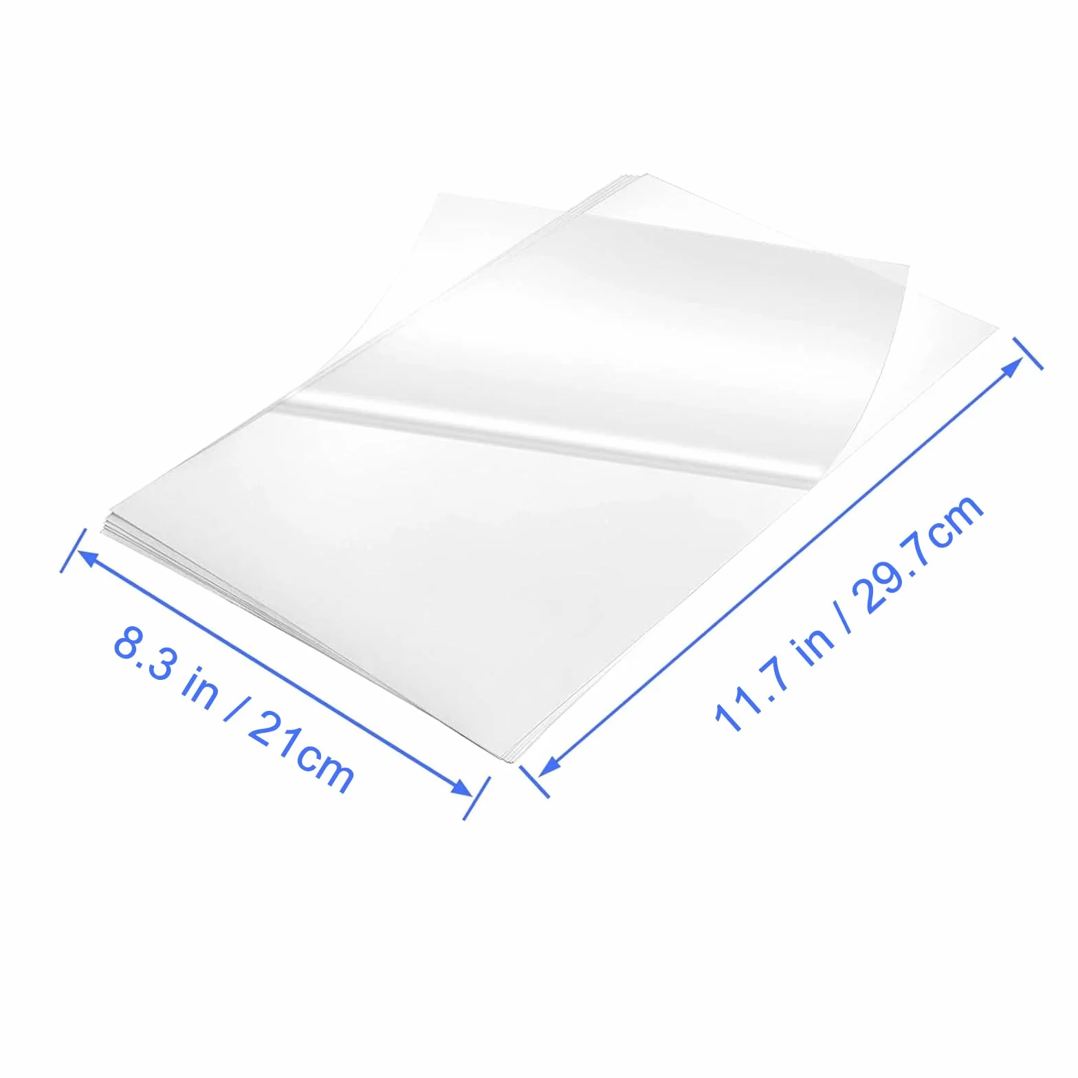 Papier autocollant vinyle transparent imprimable A4 lot de 20 feuilles