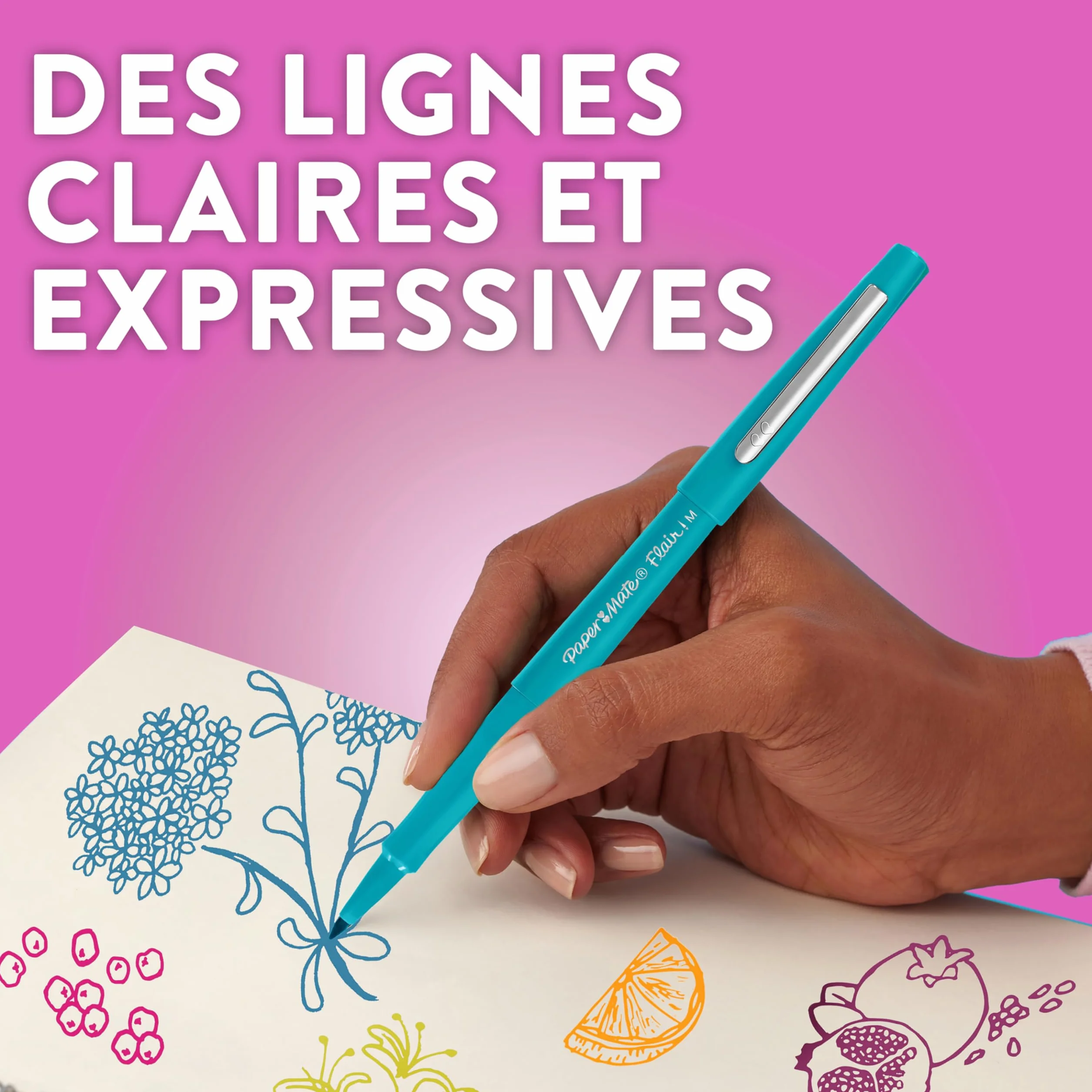 Paper Mate Flair Stylos feutres pointe moyenne 0,7 mm Lot de 12 Couleurs Candy Pop