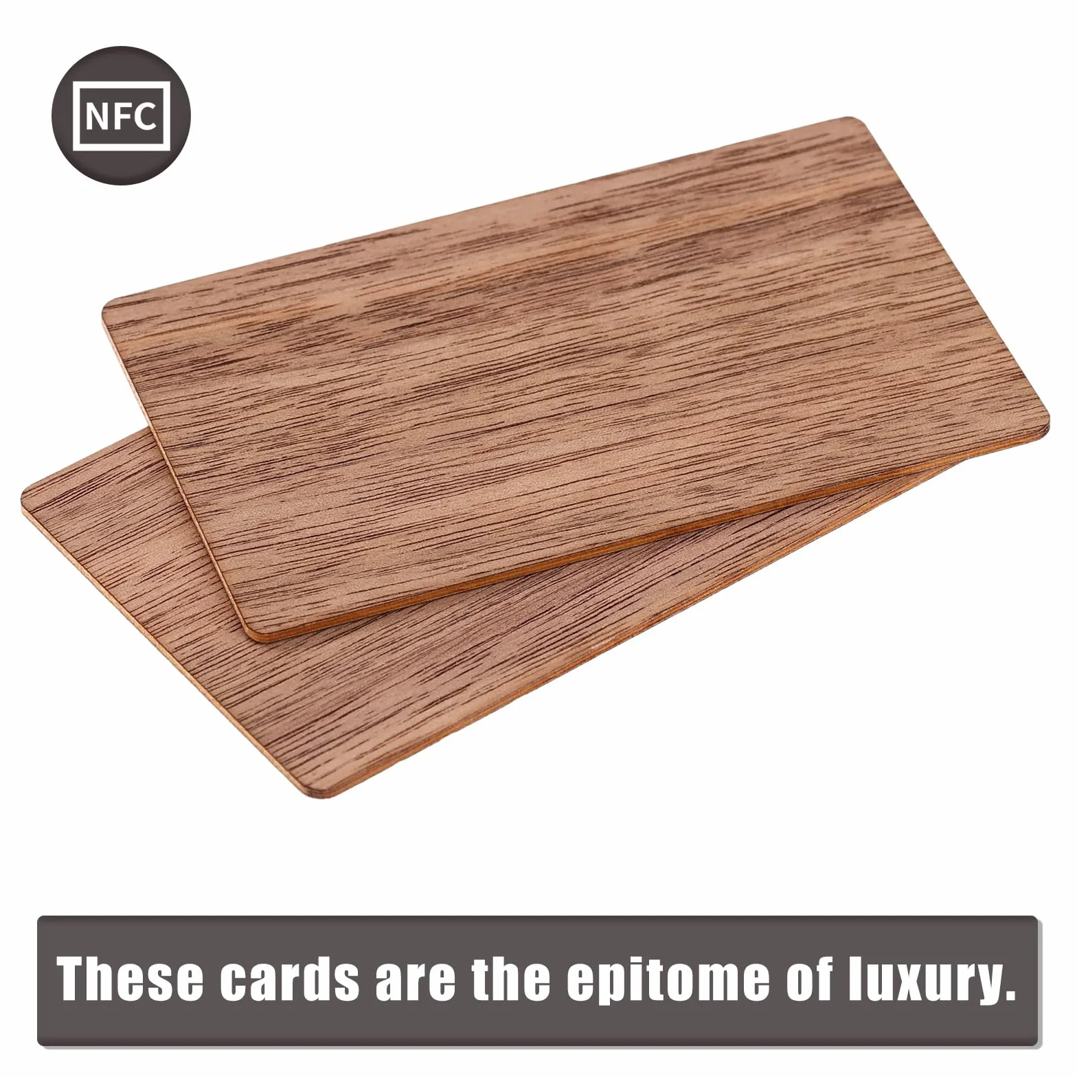 Cartes NFC NTAG215 Noyer Bois Gravure Vierge Réinscriptible 10pcs