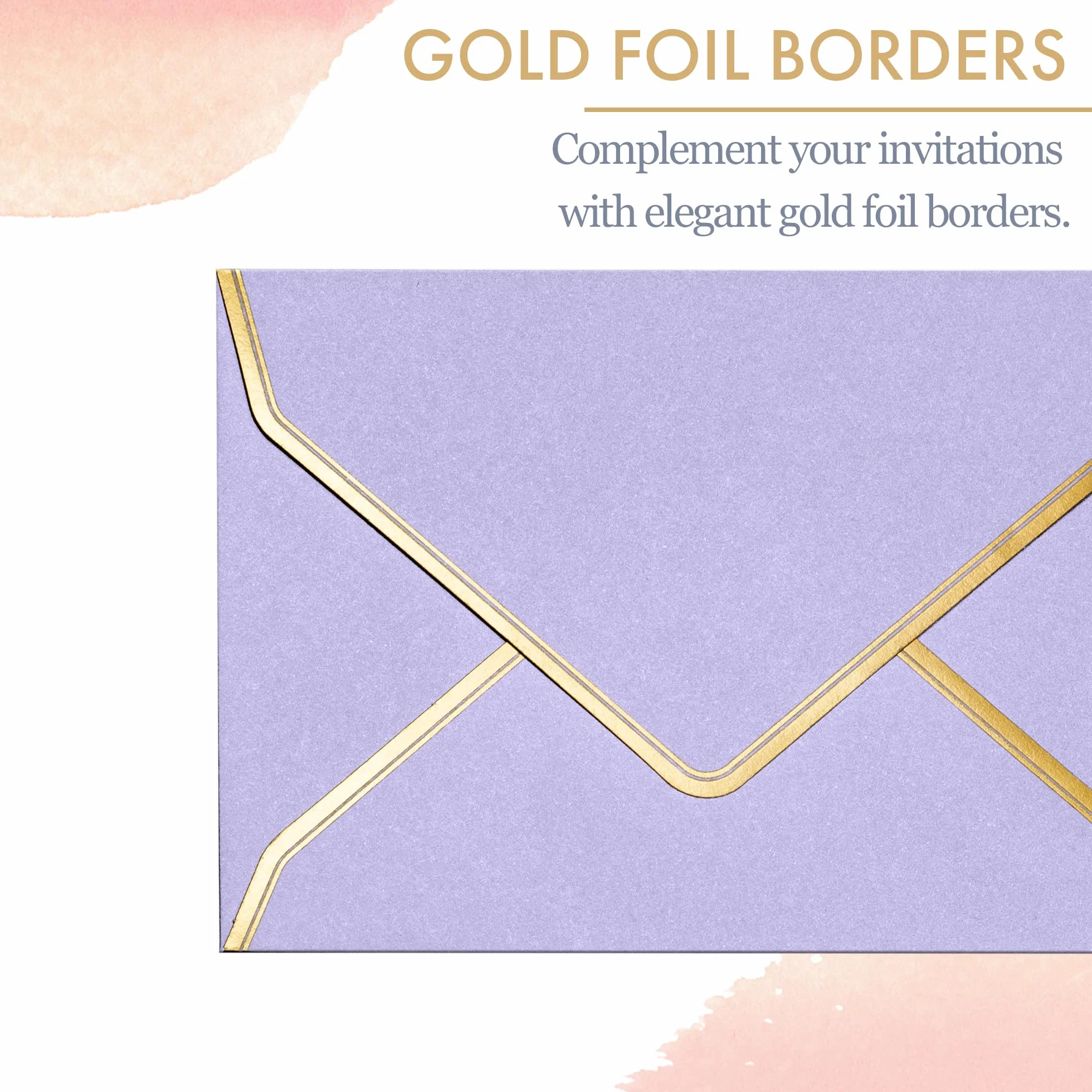 Enveloppes C6 Lot de 30 A6 Liseré Doré 114 x 162 mm 6 Couleurs Pastel