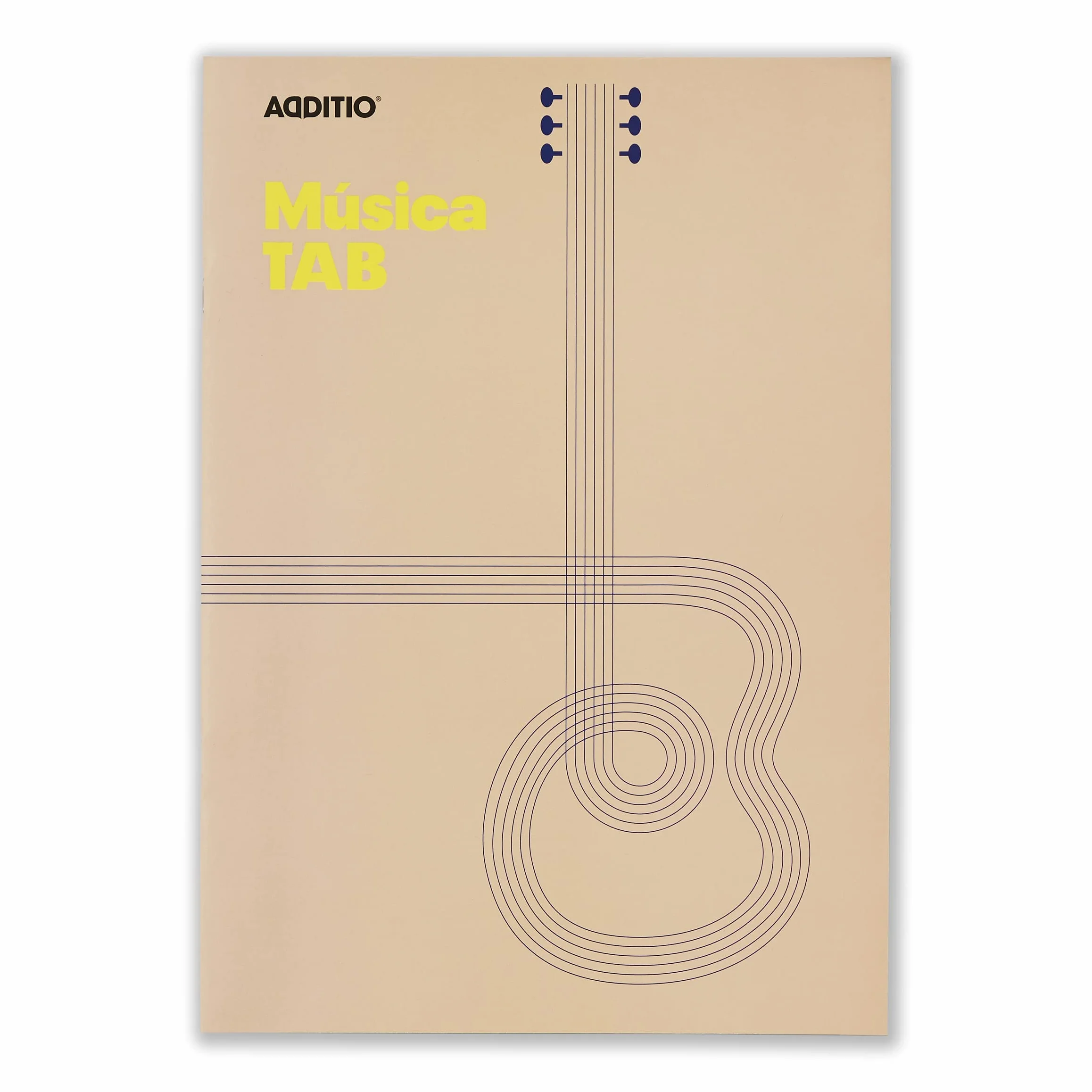 Carnet de notes de musique à onglets 4 étapes 9 mm + tablature de guitare et diagramme d'accords Beige