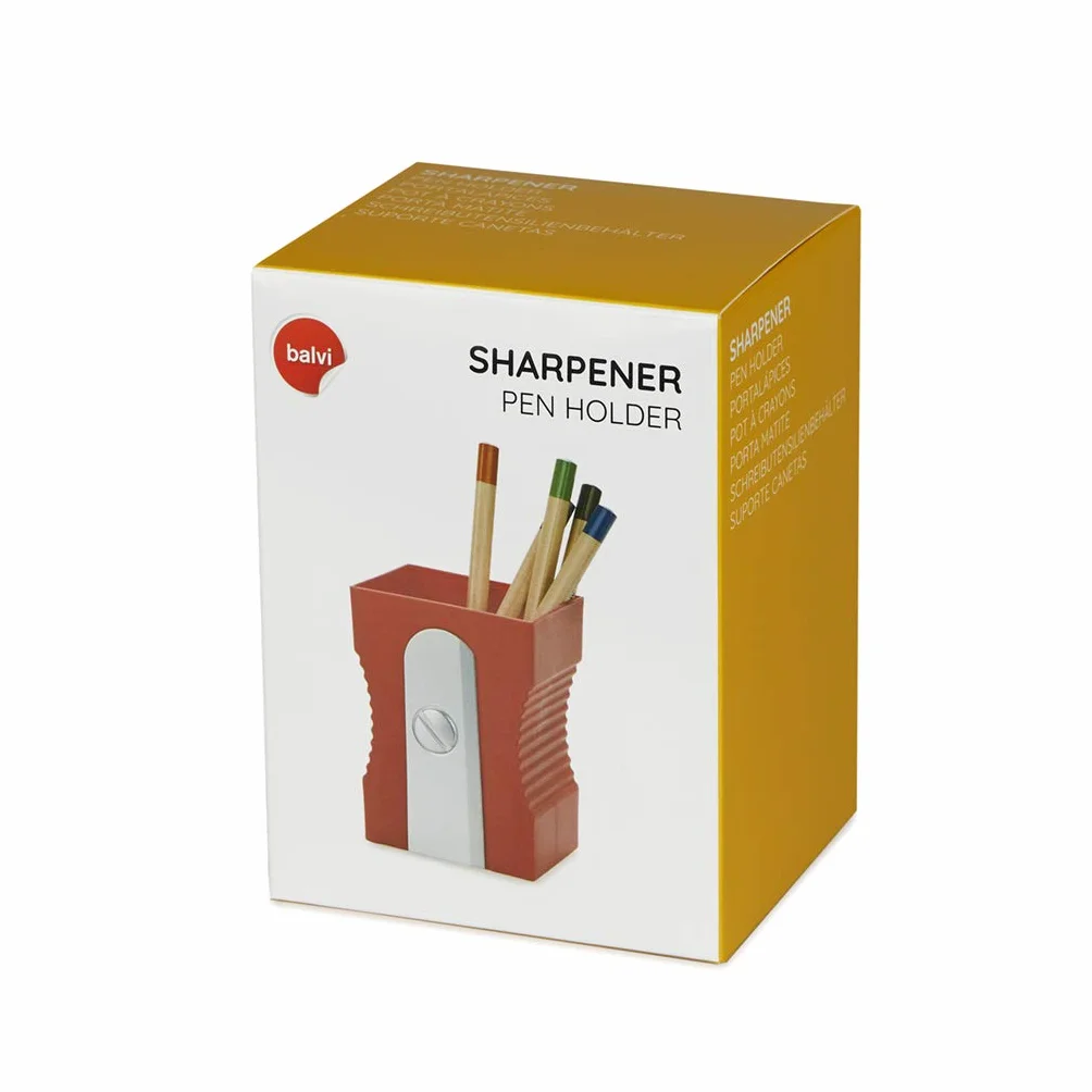 Balvi Pot à Crayons Taille-crayon Rouge Bureau Original