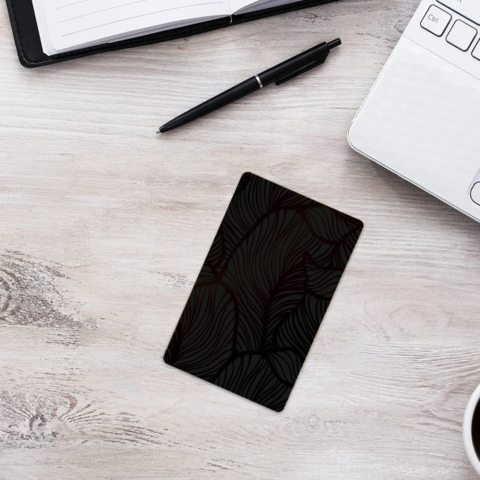 Cartes de visite en métal Blancs gravées 50Pcs Noir