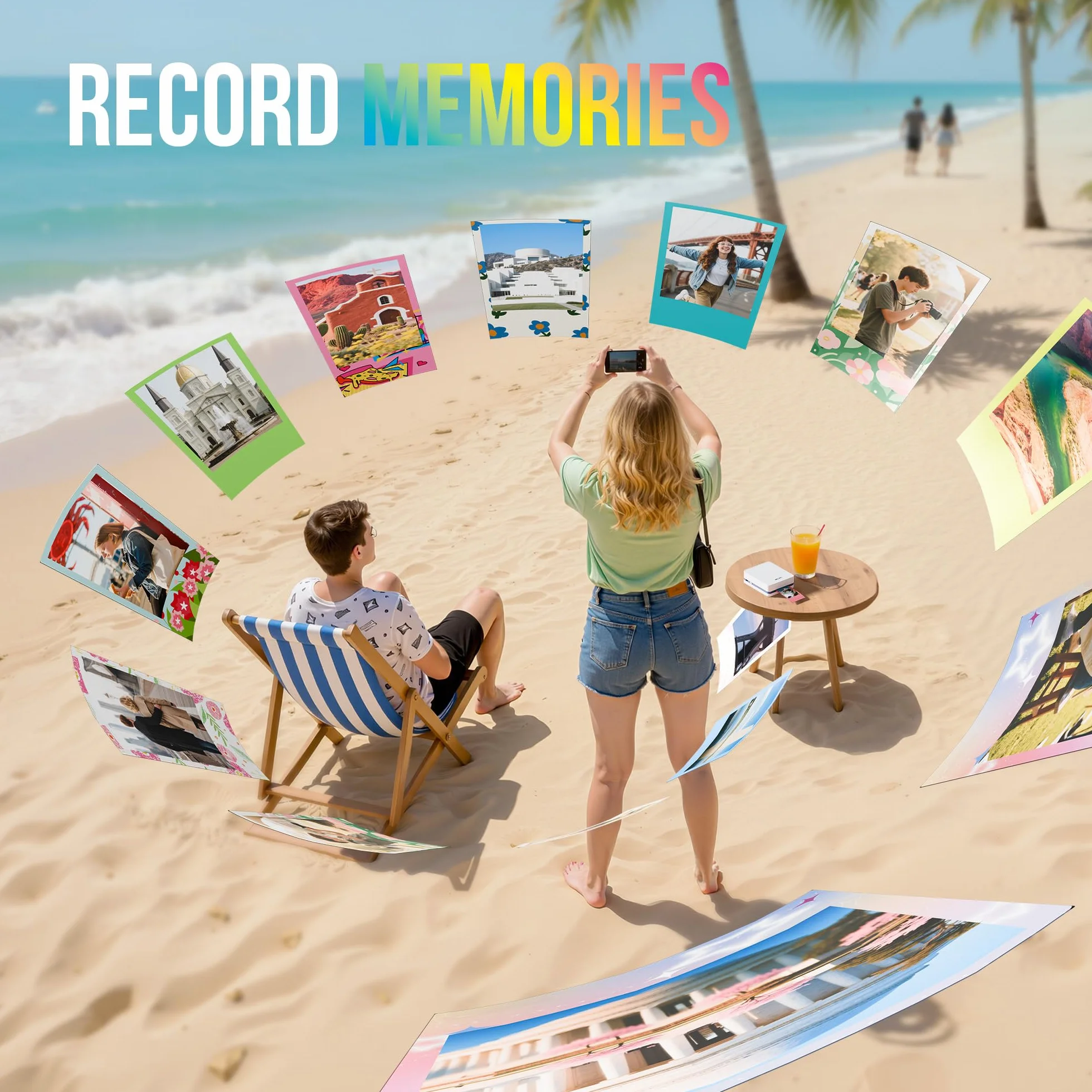 Papier Photo Premium Nelko 52.3x90mm 100 Feuilles Autocollantes pour Imprimante PP01 Blanc
