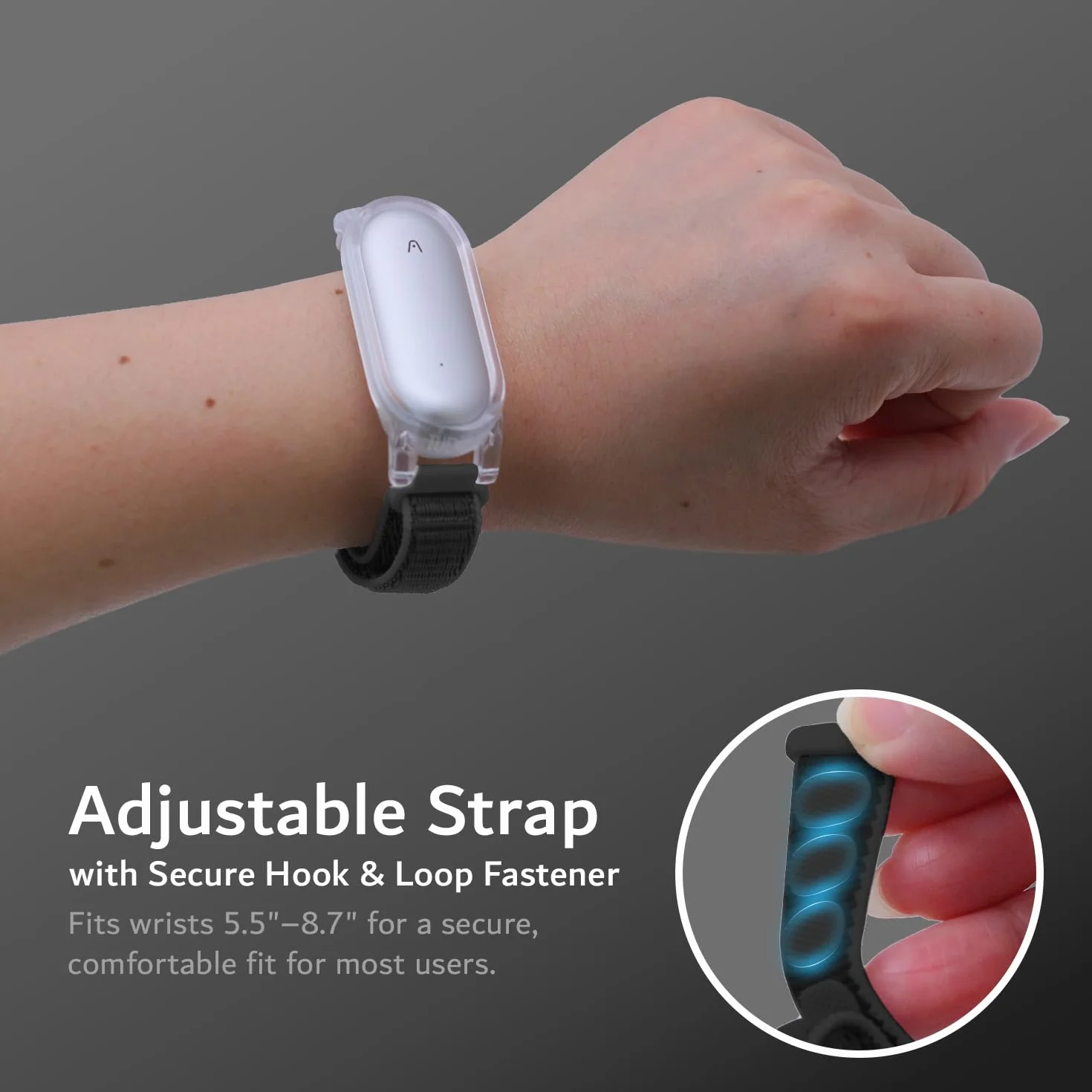 TUDIA Étui PC à Clipser Bracelet en Nylon réglable Compatible PLAUD NotePin AI Sangle légère Noir