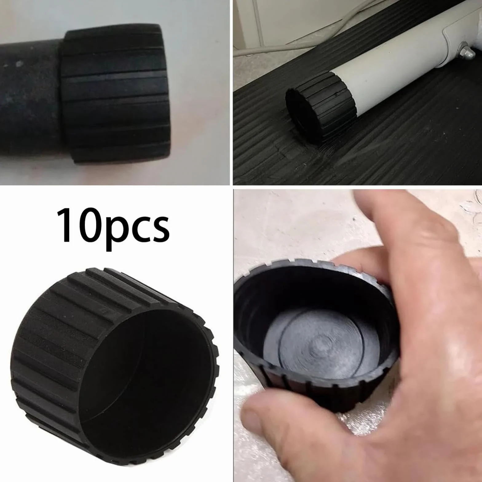 Fenteer 10 Embouts pour Fitness, Bouchons de Tubes Noirs, Diamètre 5 cm