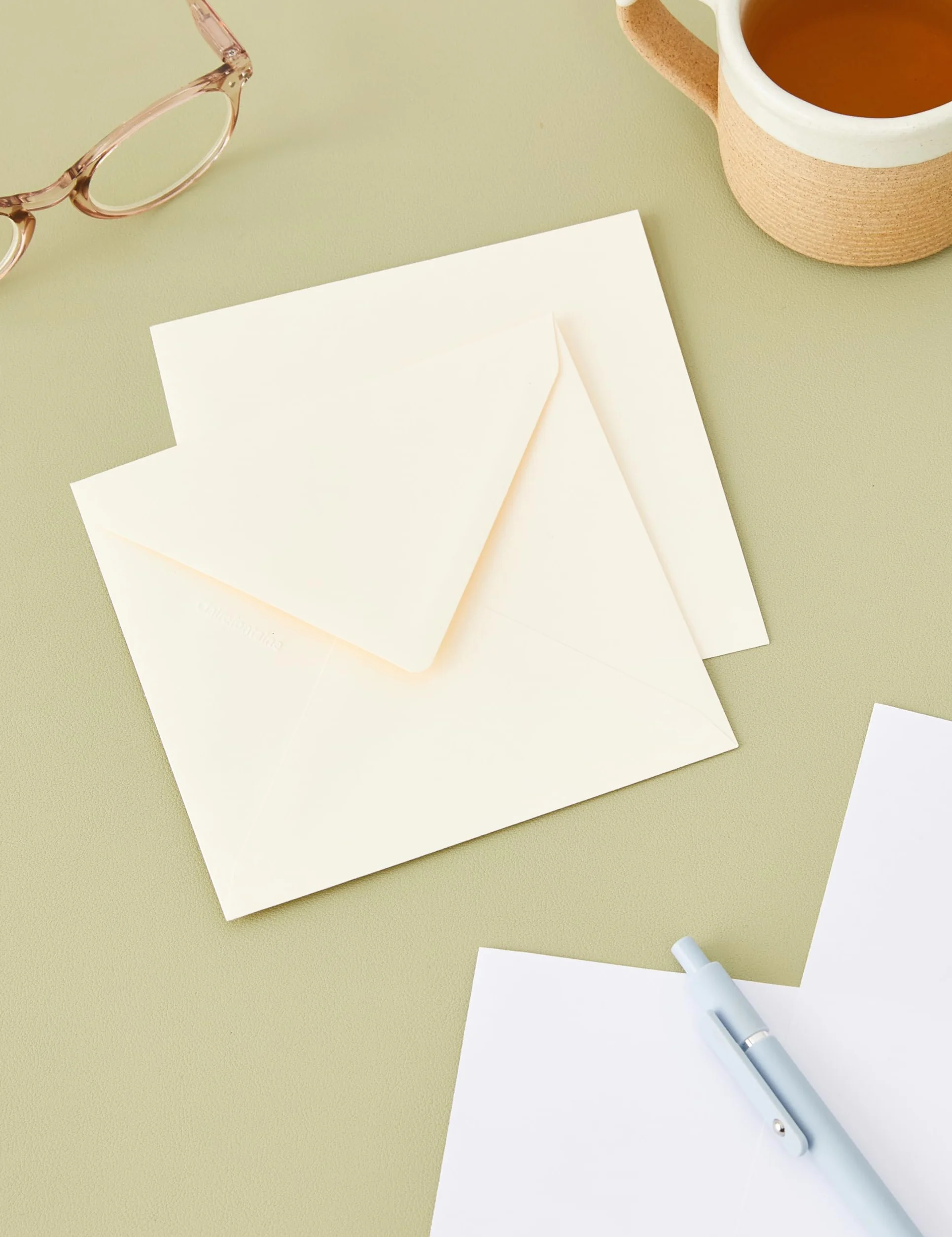 Clairefontaine Enveloppes Gommées 14x14cm 120g/m² Ivoire Papier Premium Lisse