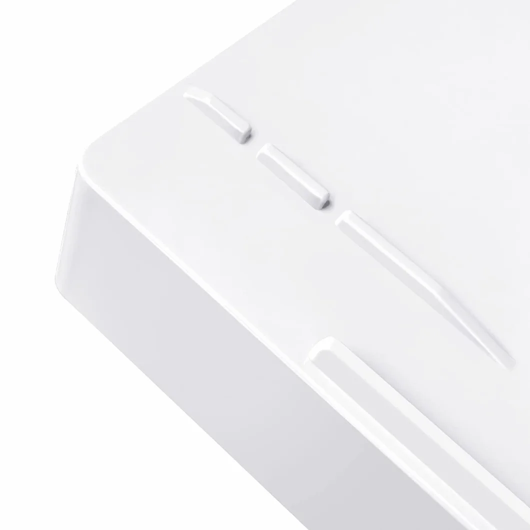 Acrimet Corbeille à Courrier Empilable Format Paysage Organiseur Bureau Papier A4 Plastique Résistant Blanc Lot de 4