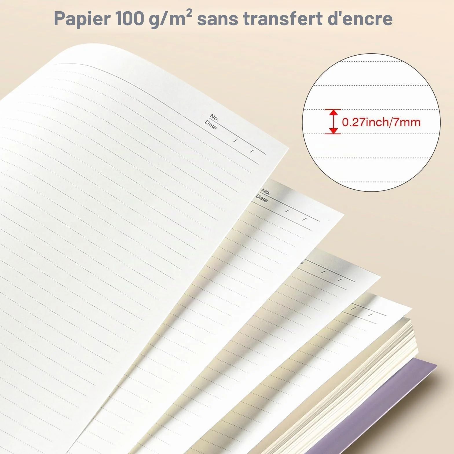 Carnet A4 ligné 300 pages 100 g/m², Cahier à spirale étanche avec intercalaires amovibles