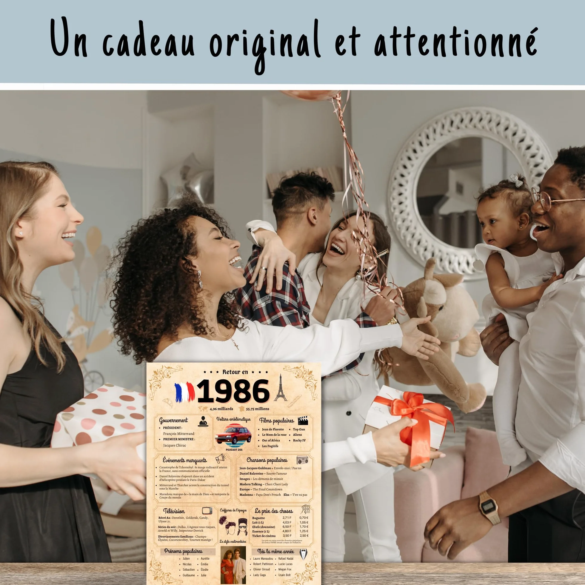 Carte Anniversaire 40 Ans Originale avec Enveloppe et Sceau de Cire - Idée Cadeau Humour Homme Femme Couple Retour en 1986