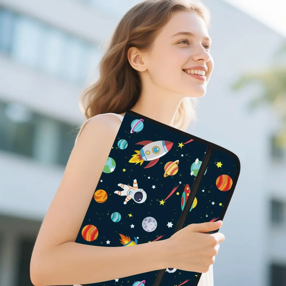 WEBEEDY Classeur à Soufflet Star Rocket Planets Astronaut 13 Pochettes A4 Organiseur Documents Portable
