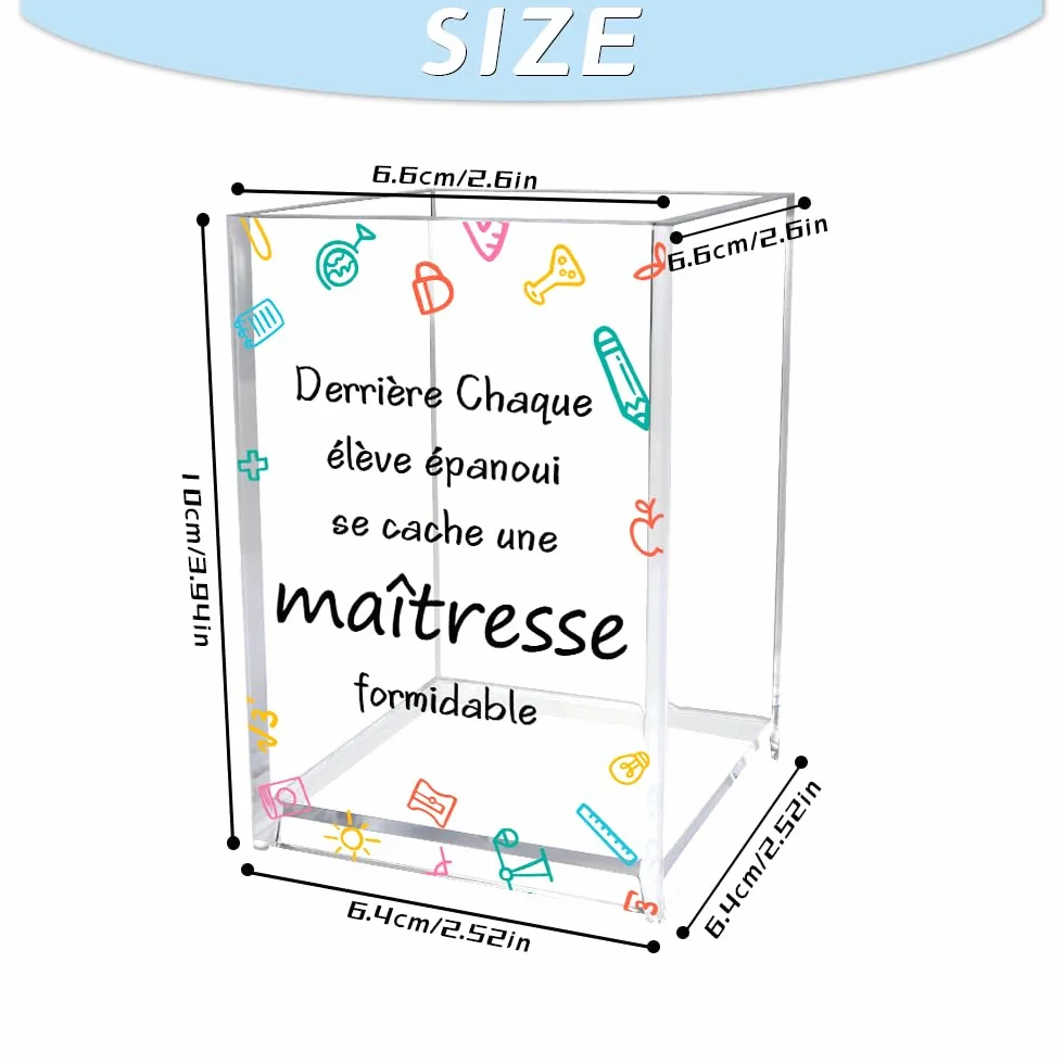Cadeau Maitresse Noel - Pot a Crayon Bureau Rangement Pinceaux Maquillage