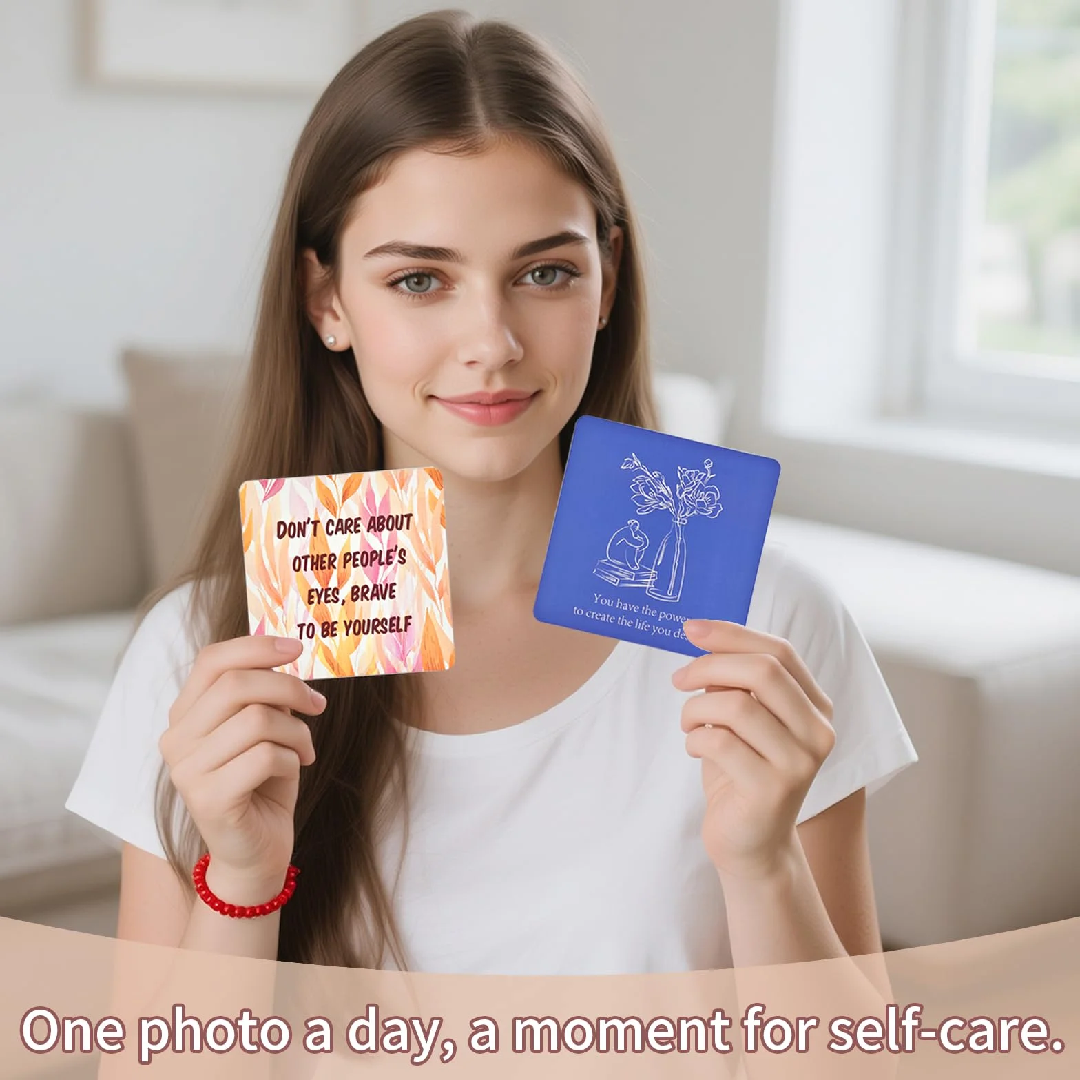 Cartes d’Affirmations Positives pour Femmes Méditation Pleine Conscience Motivation Citations Inspirantes Cadeau Anniversaire