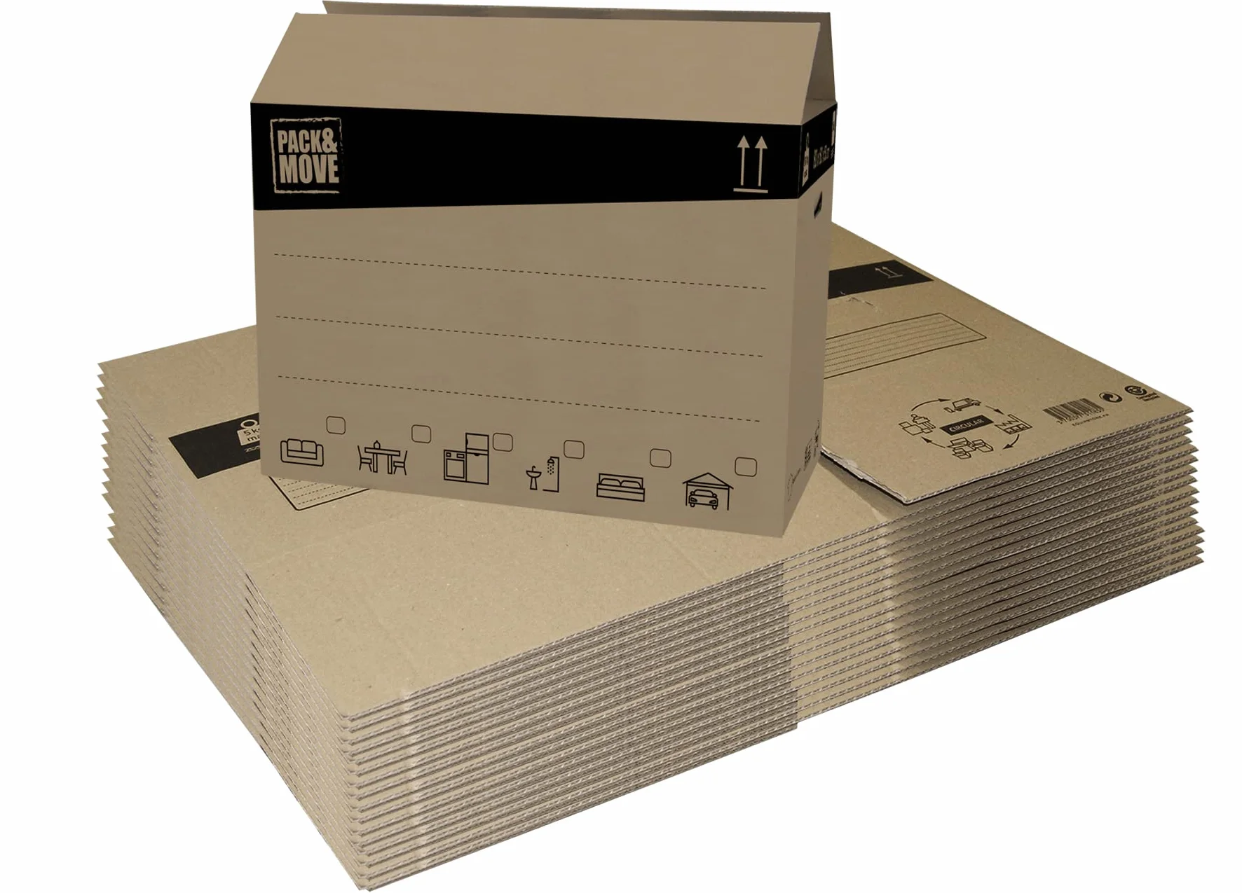 Cartons déménagement XXL 80 x 60 x 50 cm Poignées renforcées Lot 10