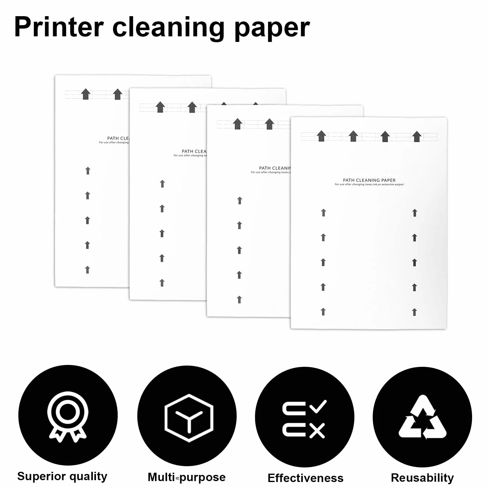 Papier de Nettoyage Pour Imprimante 28,5x21cm, Convient à la Plupart des Imprimantes à Jet d'Encre et Laser, Élimine Poussière des Rouleaux