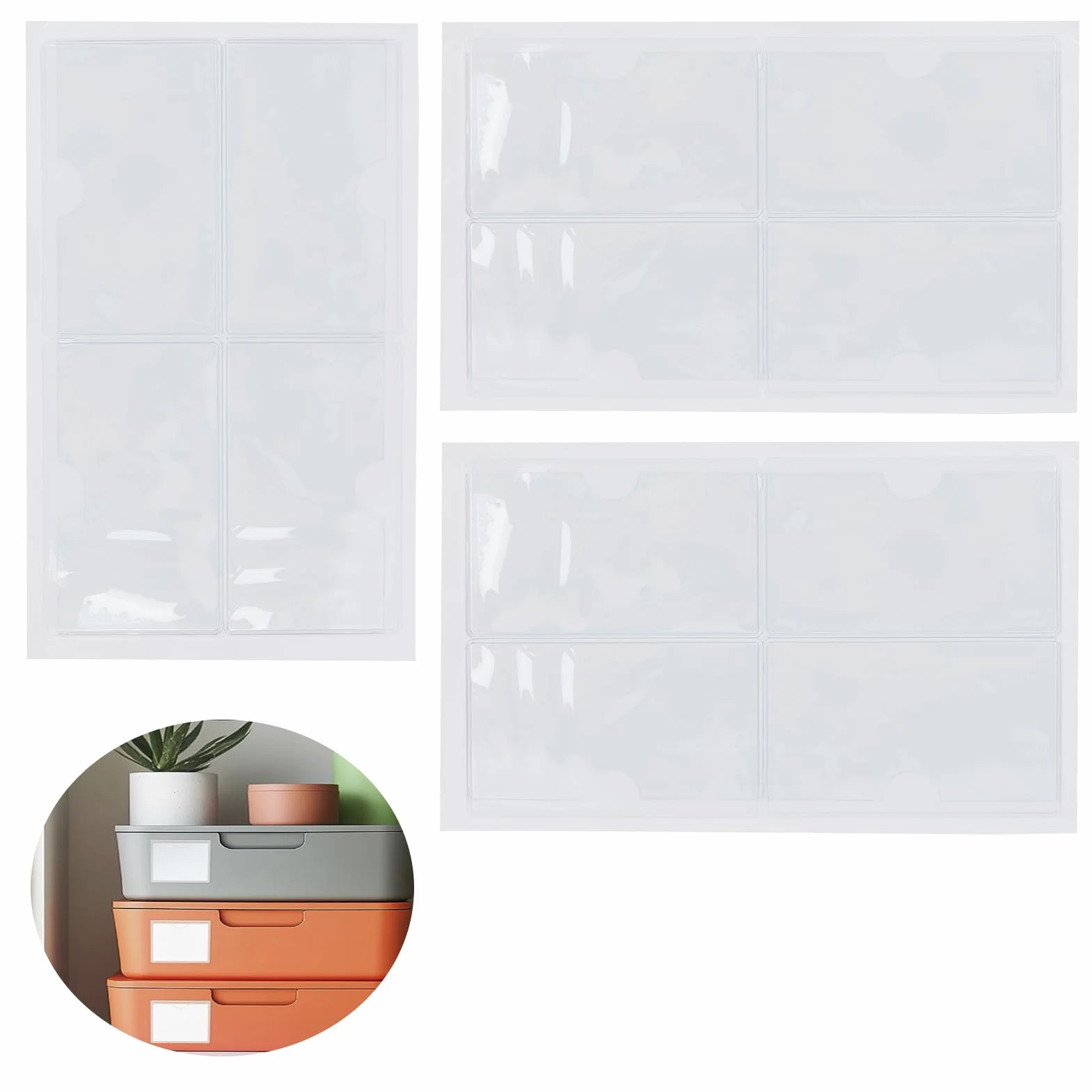 Porte-Cartes Transparent PVC Pare-Brise 6x9 cm Lot de 12 Adhésif Puissant