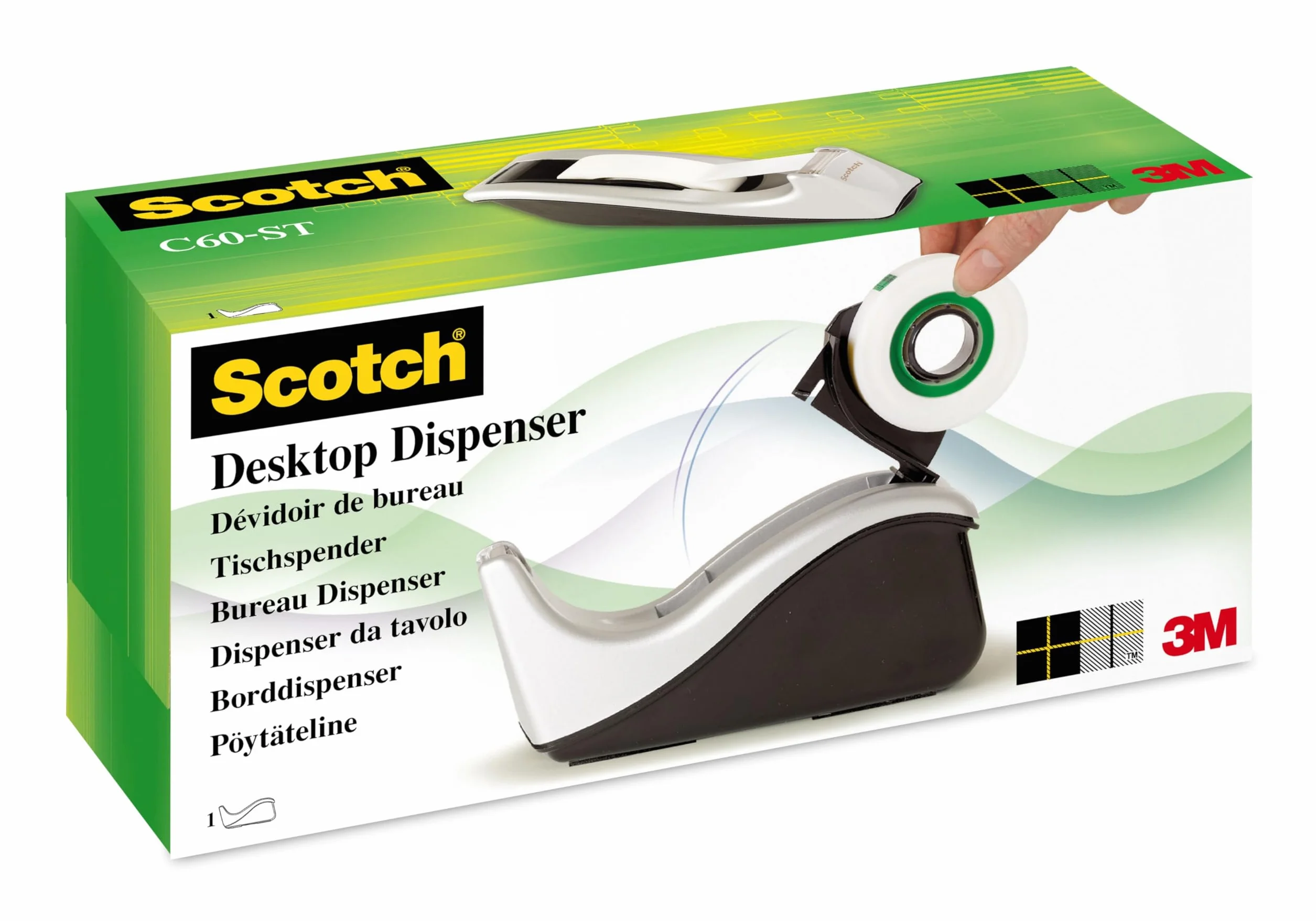Scotch Magic Tape Dévidoir + Ruban Invisible 19 mm x 38 m 1 Rouleau