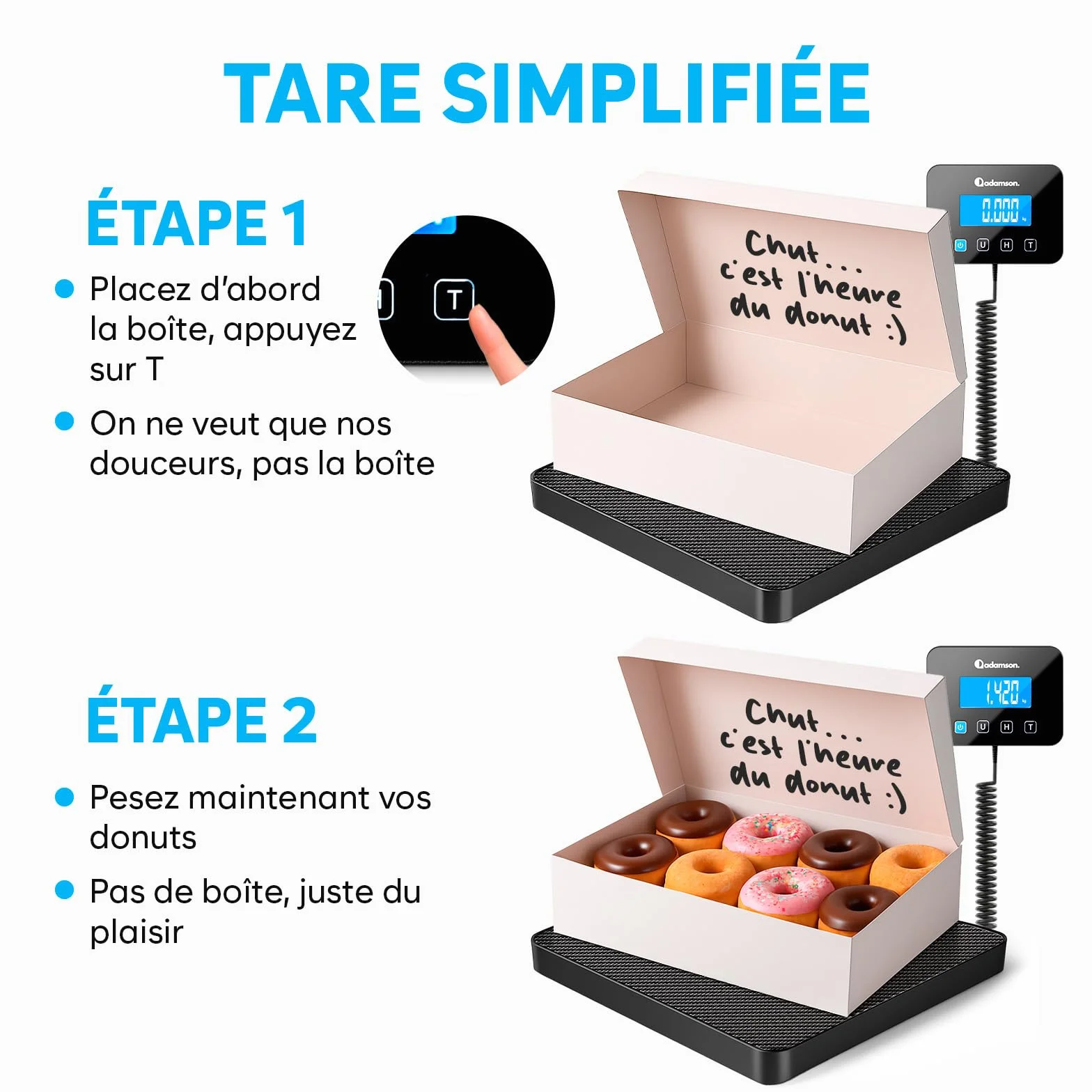 Balance Colis Électronique 200 kg/10 g Professionnelle avec Hold/Tare - Tapis Noir