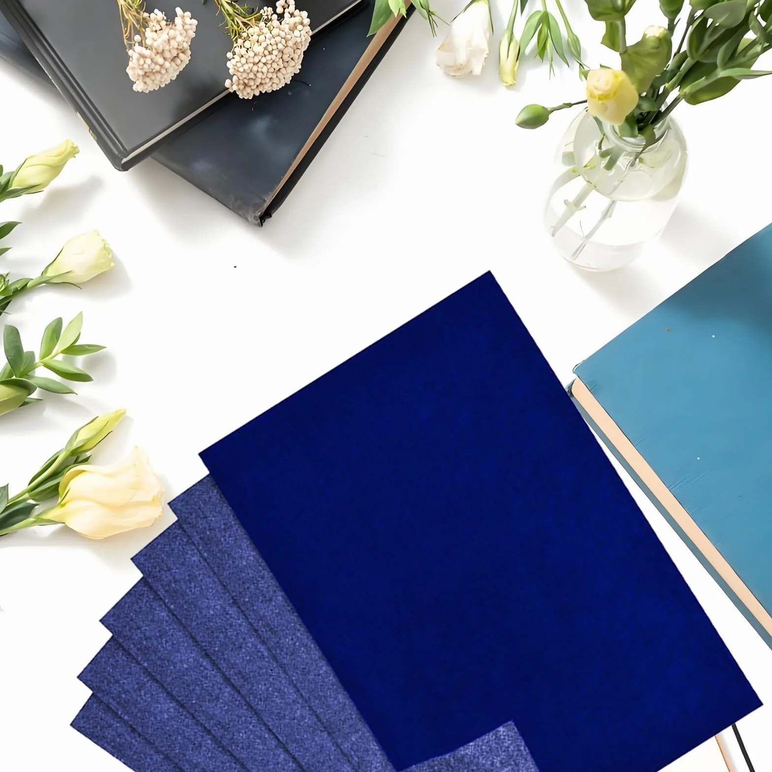 Lot de 100 feuilles de papier carbone A4 bleu - Papier calque pour écriture et dessin 21 x 29,7 cm