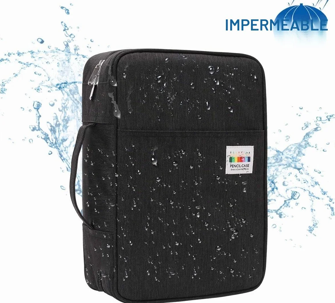 JAKAGO Trousse de Rangement 304 Crayons 100 Emplacements 4 Compartiments Grande Capacité