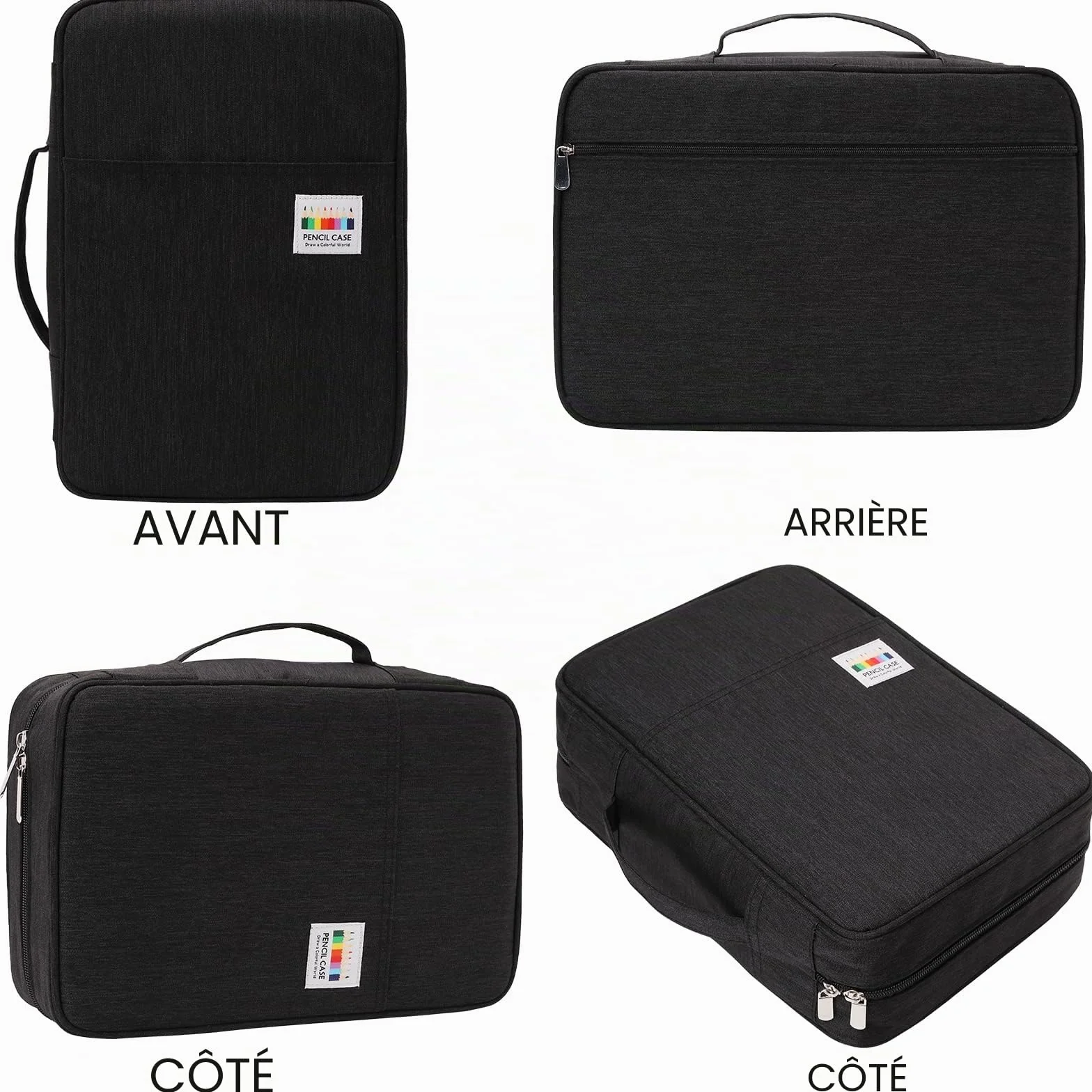 JAKAGO Trousse de Rangement 304 Crayons 100 Emplacements 4 Compartiments Grande Capacité