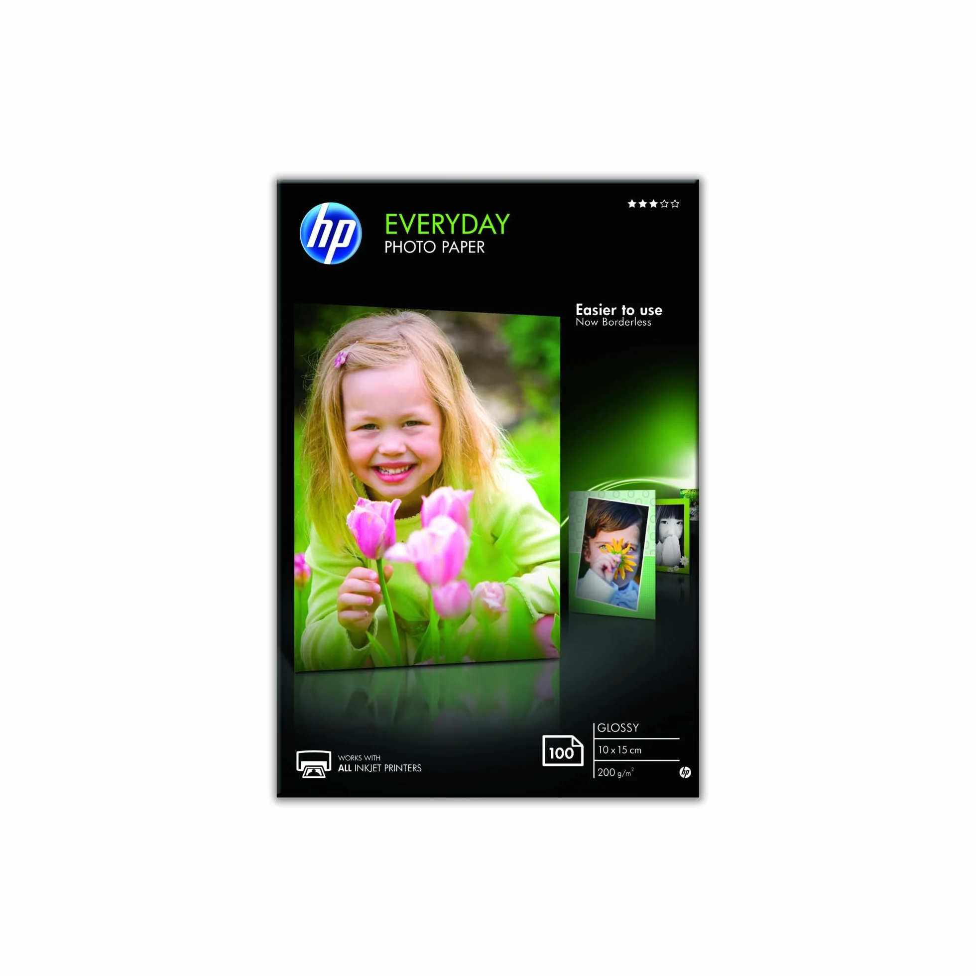 HP Papier photo Everyday brillant 200 g/m2 10 x 15 cm 100 feuilles compatible InkJet
