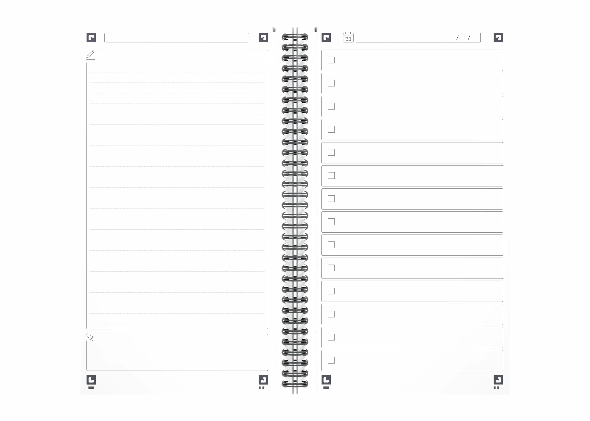 Oxford Planificateur de carnet de notes 115 feuilles Bleu 90gr
