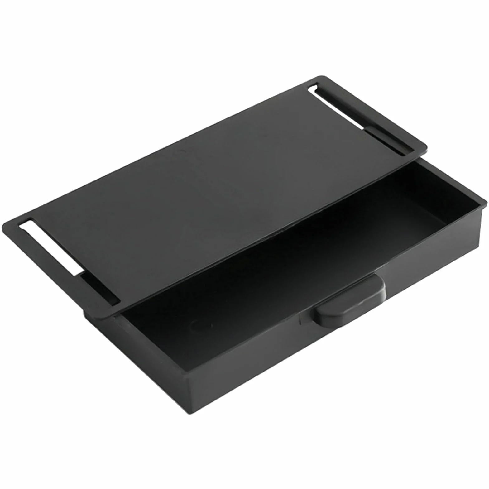 Tiroir de Bureau Organiseur, Boîte de Rangement Sous le Bureau, Tiroir Coulissant Auto-adhésif Grande Capacité (Noir)