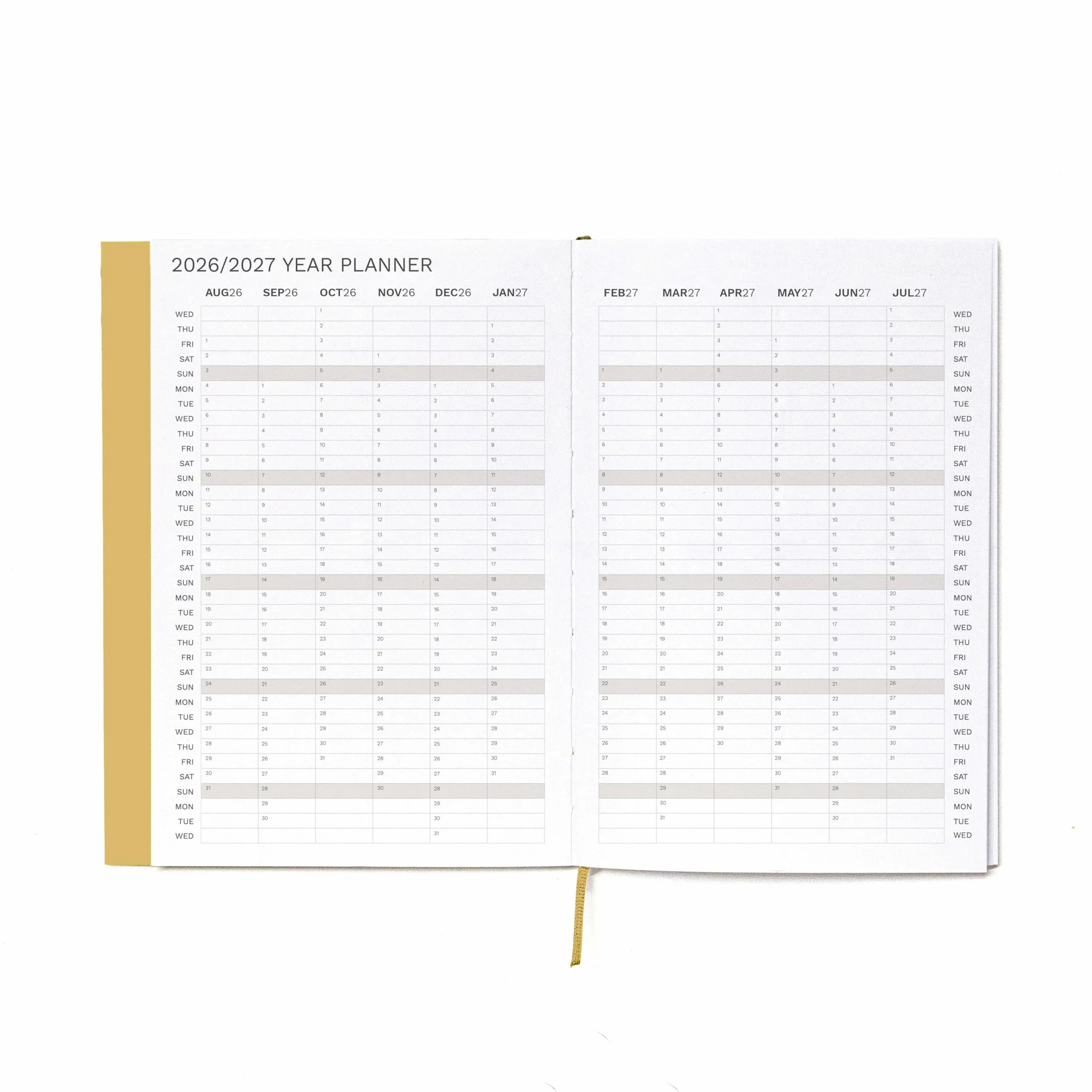 OCTÀGON DESIGN Agenda semainier académique 2026-2027 A5 13,5 x 20 cm Camel