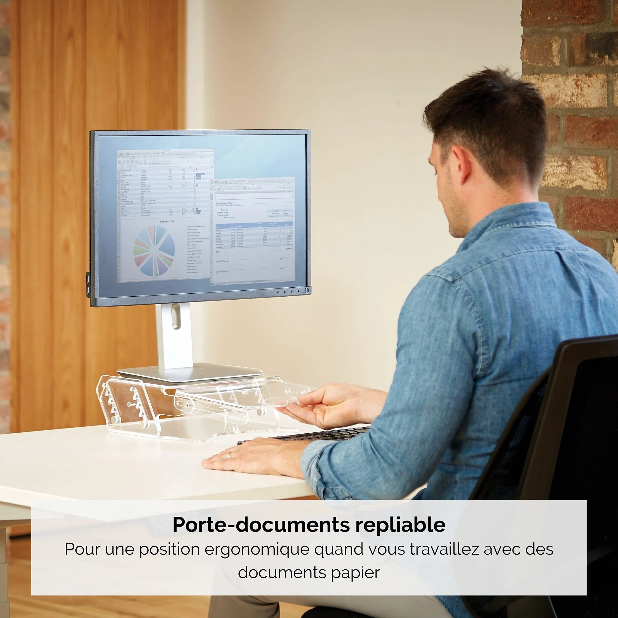 Porte document ajustable Fellowes Clarity 9731201