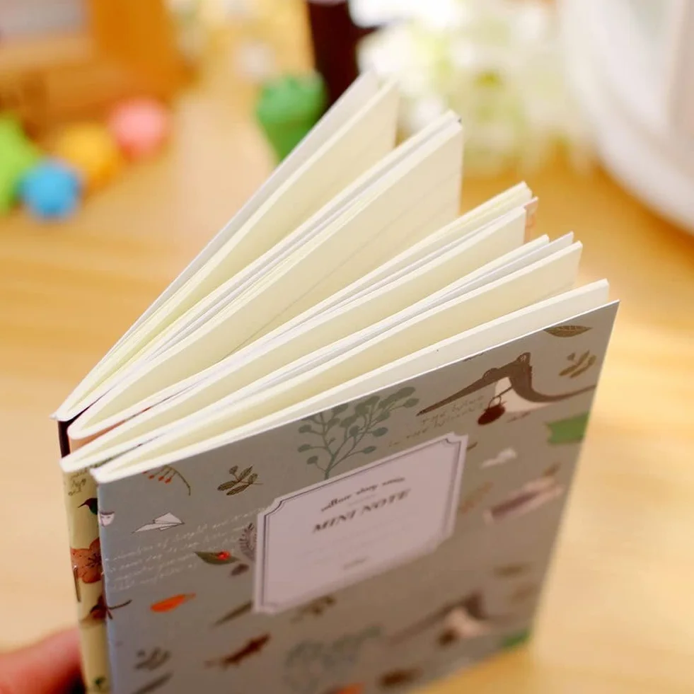 Lot de 4 mini carnets de notes vintage à fleurs pour enfants