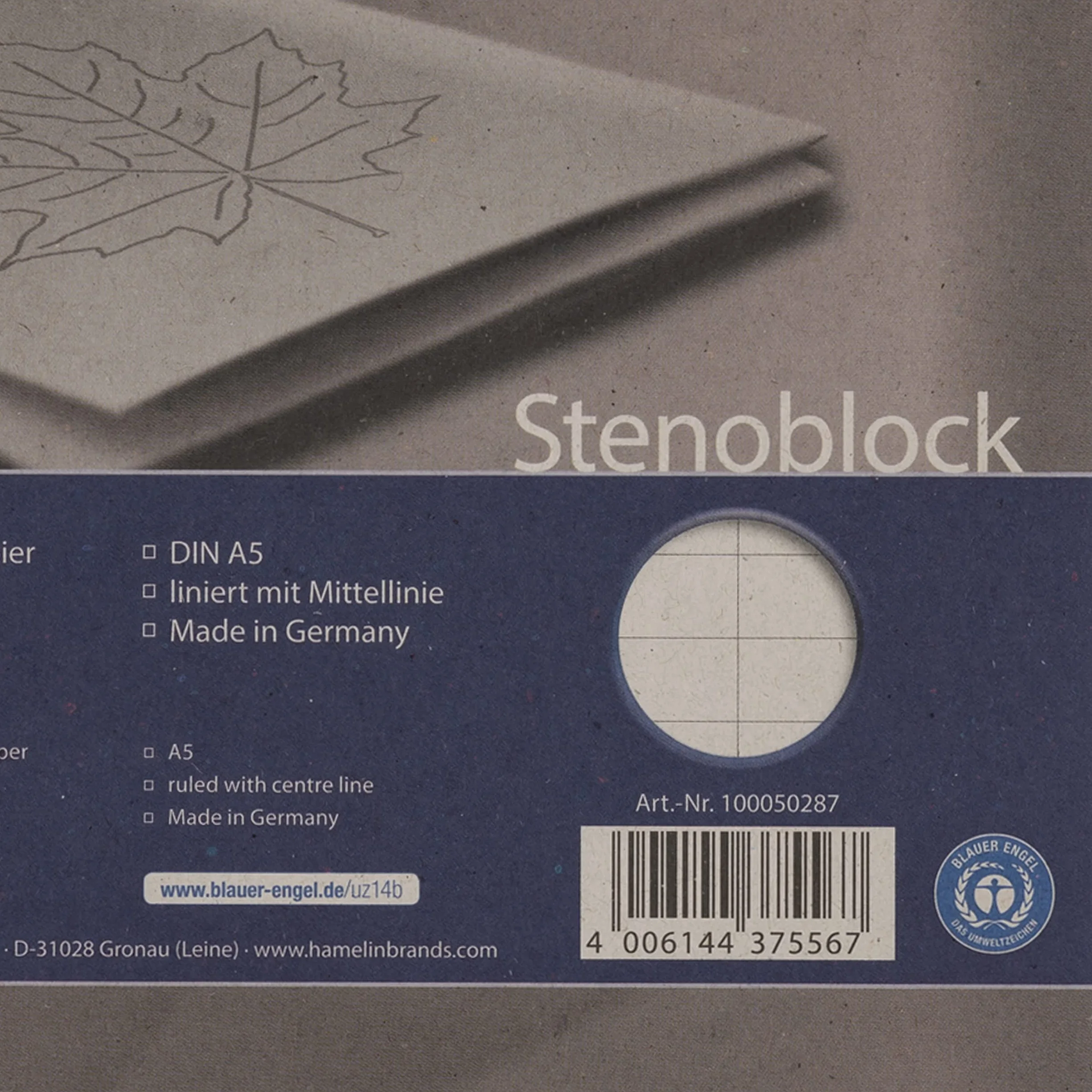 Landré Stenoblock Lot de 10 blocs de papier recyclé ligné Rouge A5 40 feuilles