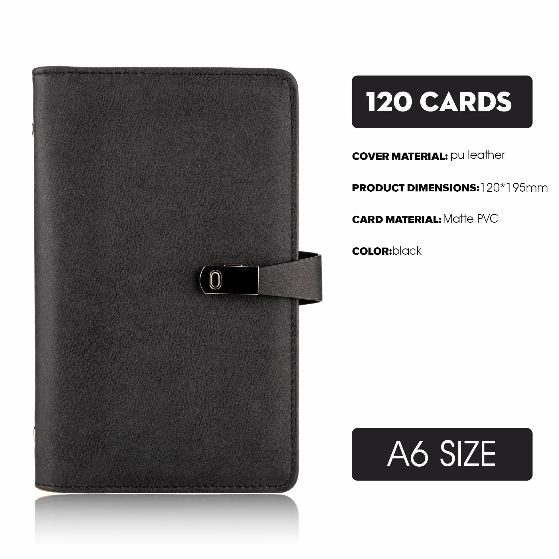 Porte Carte de Visite A6 Classeur Album Professionnel Range Pochette Marron