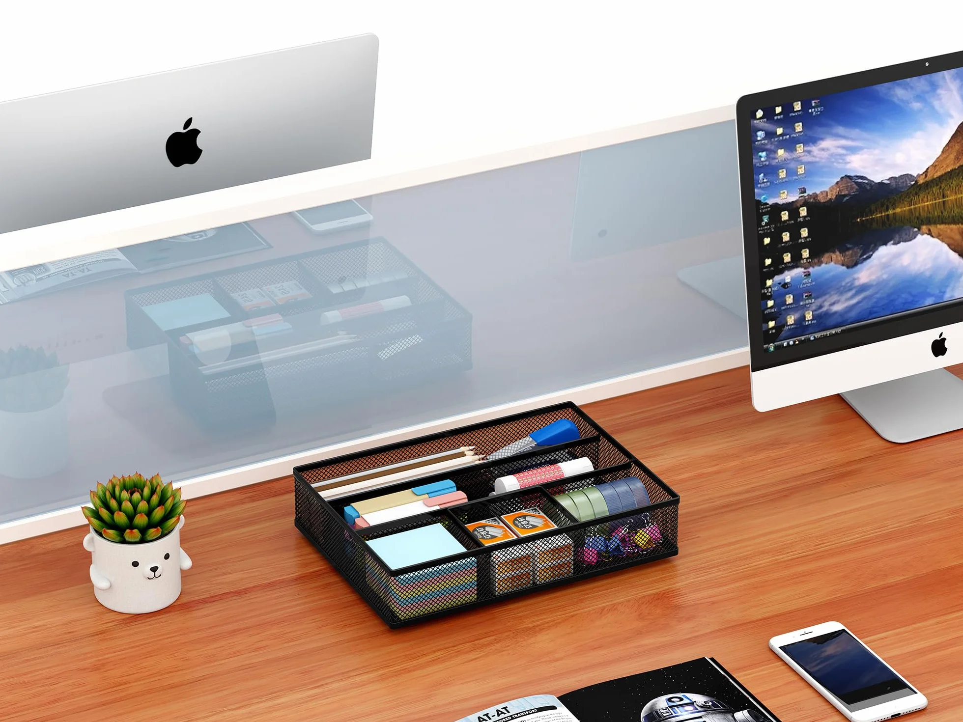 EasyPAG Organiseur de tiroir de bureau en maille Noir