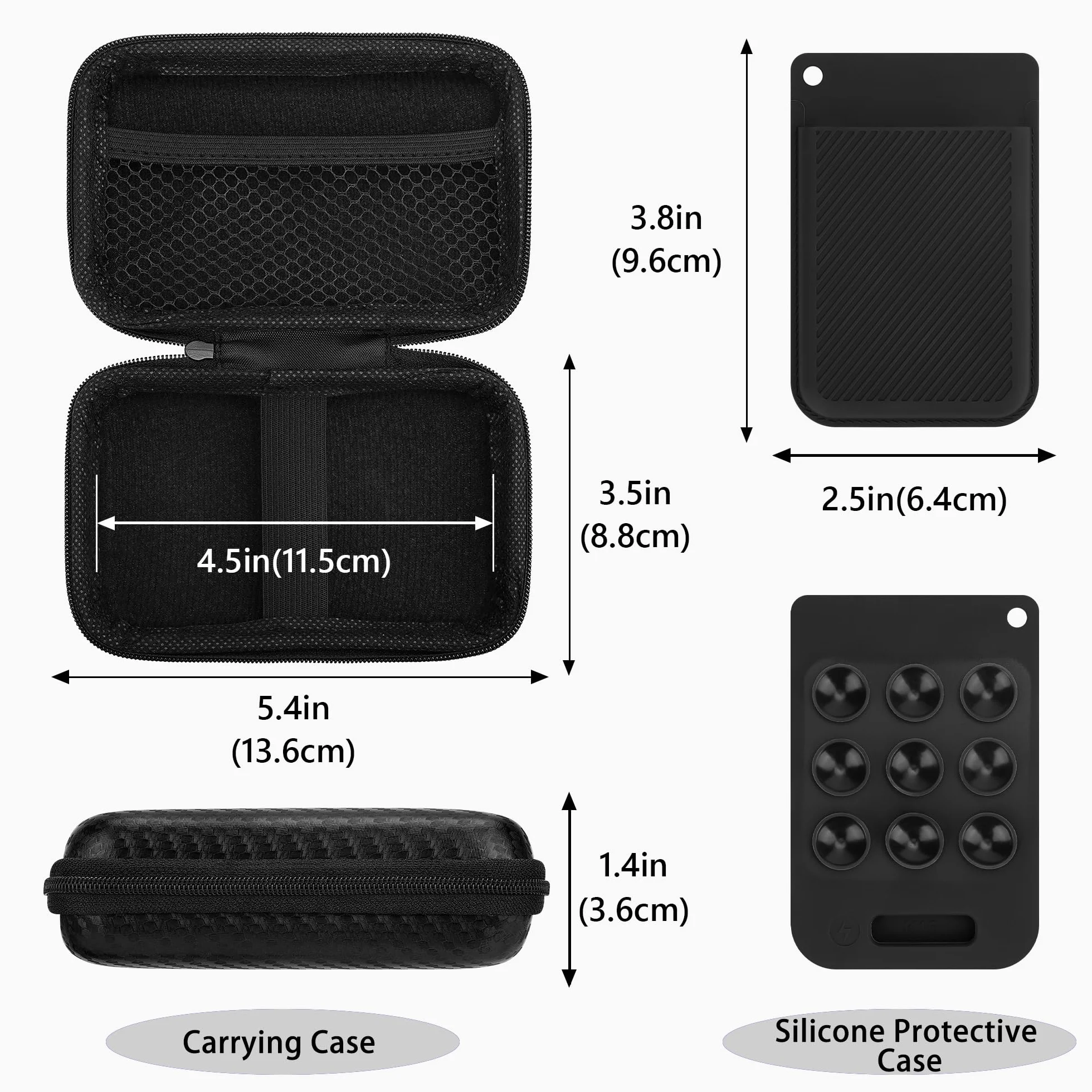 Geekria Étui de Voyage Rigide pour Note AI & Note Pro, Protection Silicone et Rangement Câble, Noir