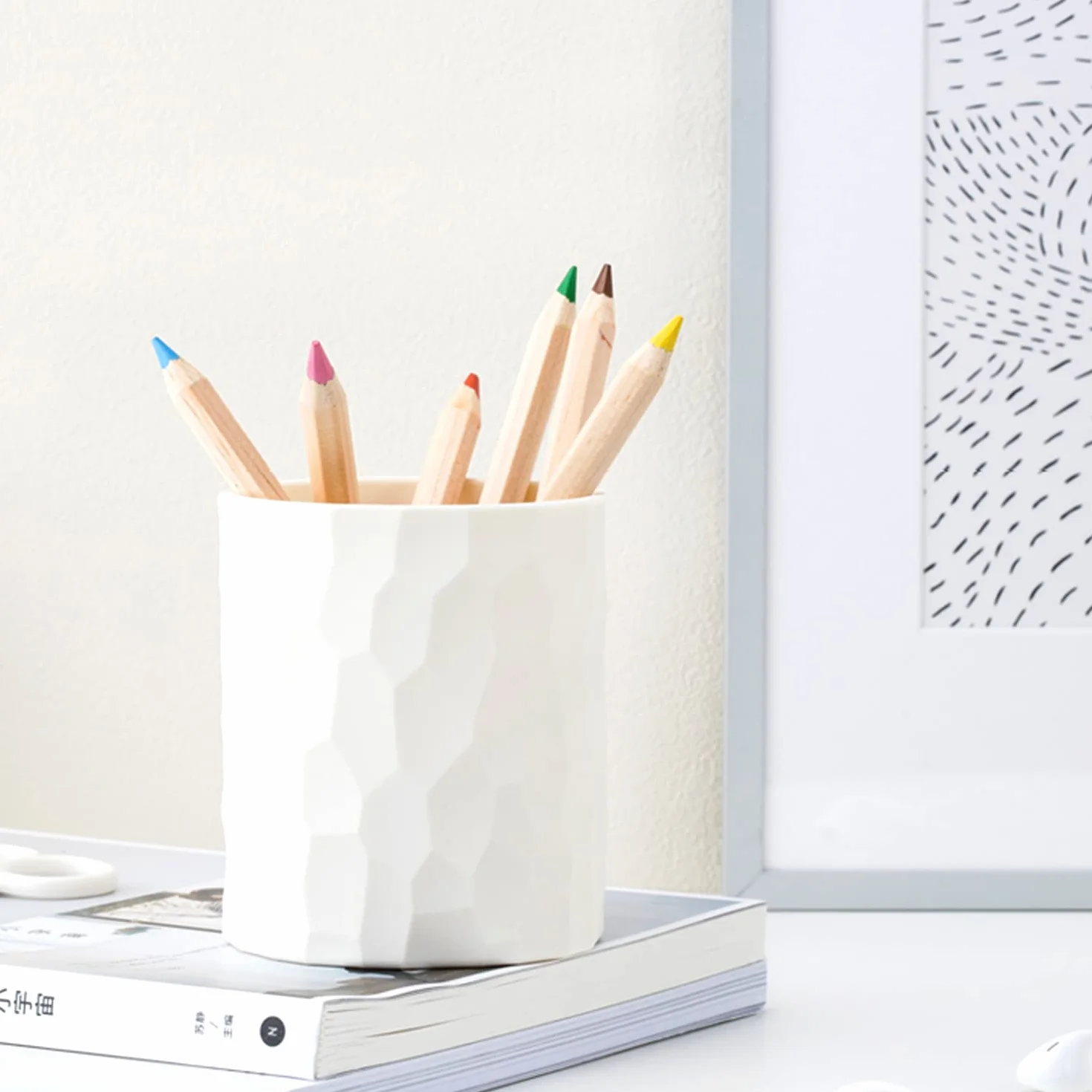 Pot à crayons Porte stylo en silicone étanche style nordique pour bureau décoratif