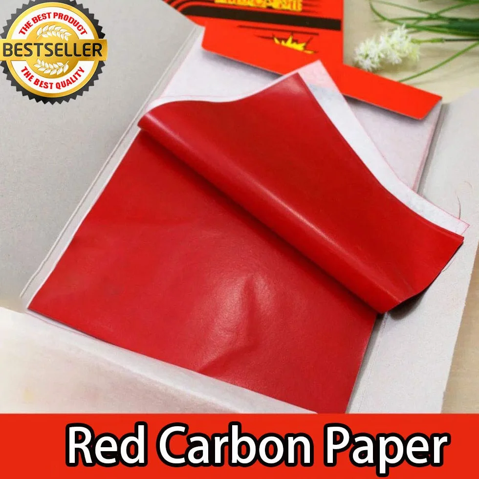 Papier carbone rouge 100 feuilles