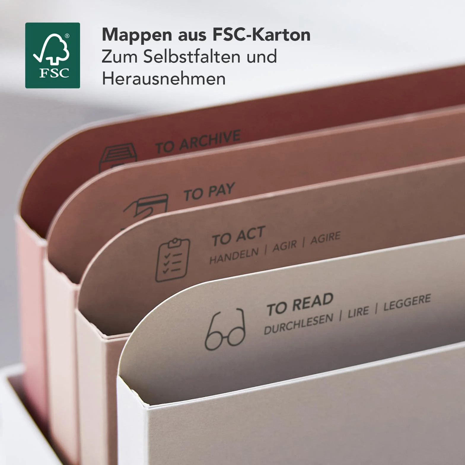 Rotho MyPaper Plus Organiseur de documents en plastique PP sans BPA blanc/rouge 36,4 x 16,8 x 31,7 cm