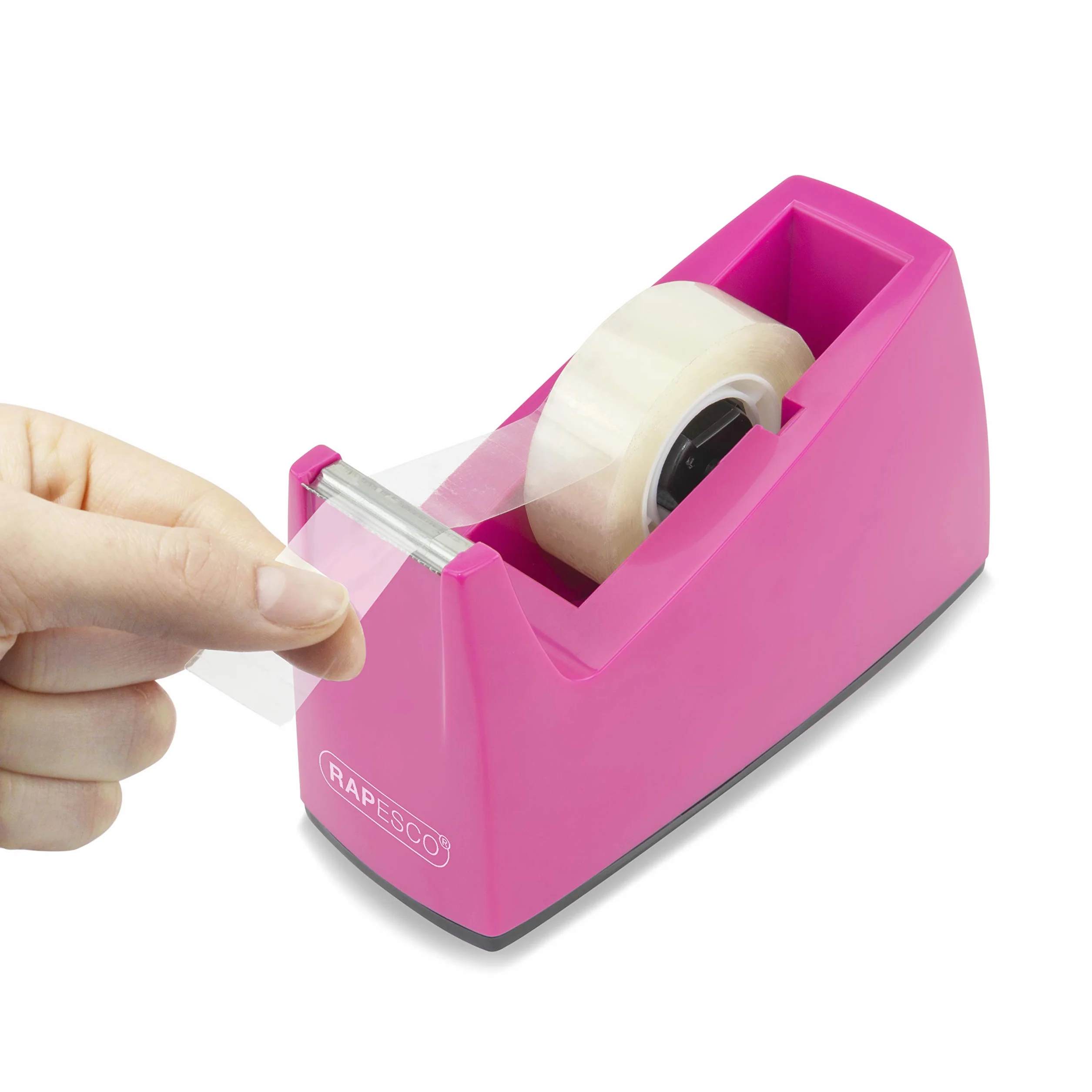 Rapesco 1621 Dévidoir de Ruban Adhésif 300, Noyau 25 mm, 4 Rouleaux, Rose Vif
