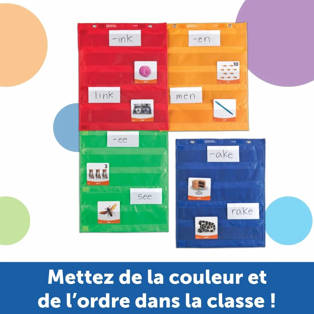 Learning Resources Tableaux Carrés pour Tableau à Poches Jeu de 4
