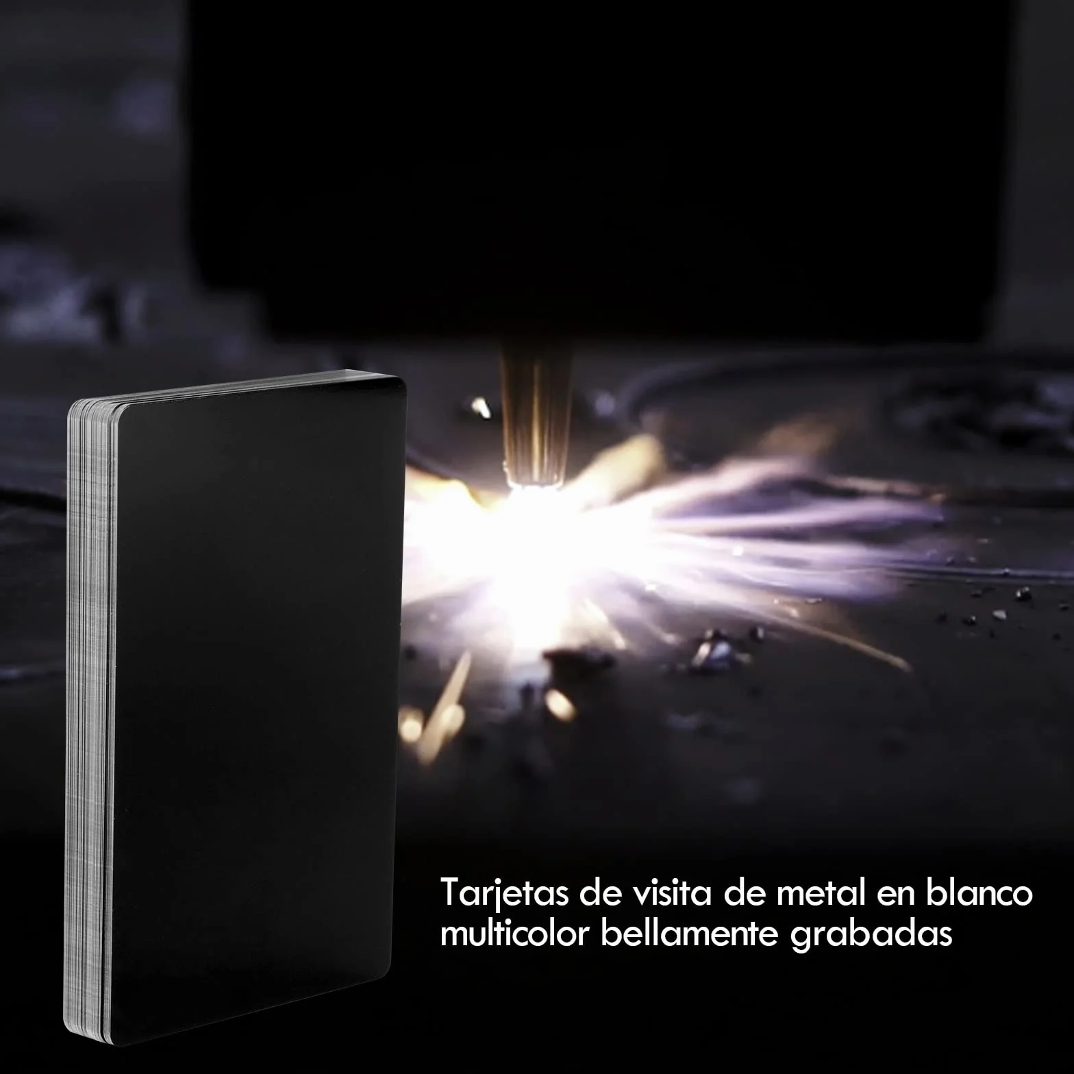 Cartes de visite en métal Blancs gravées 50Pcs Noir