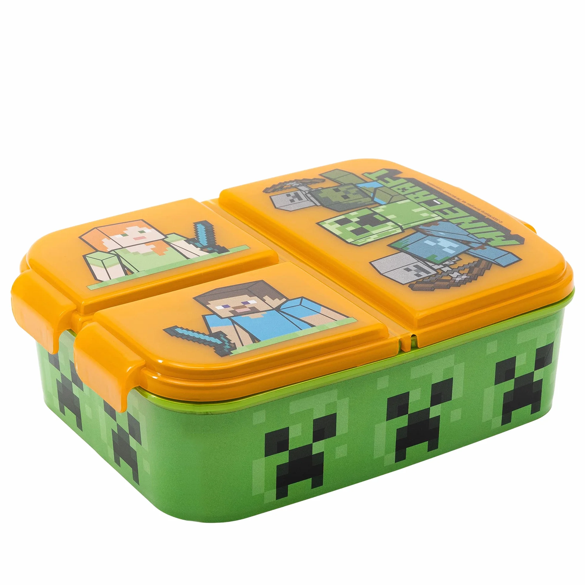 STOR Boîte à Sandwich Minecraft Enfant 3 Compartiments 2156ml - Lunch Box Scolaire sans BPA