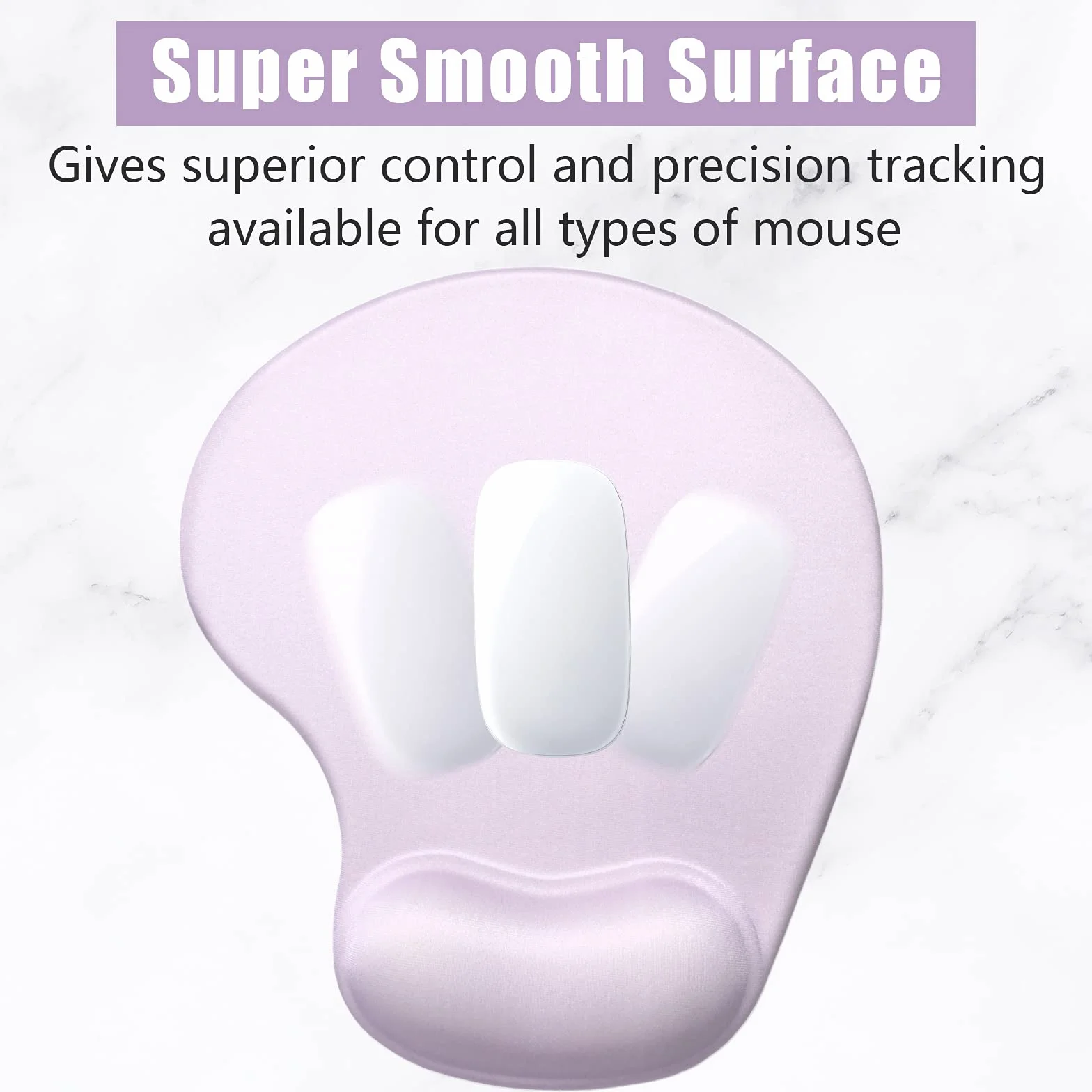 Tapis de Souris Ergonomique Gamer avec Repose Poignet en Gel, Portable, Violet Vanille