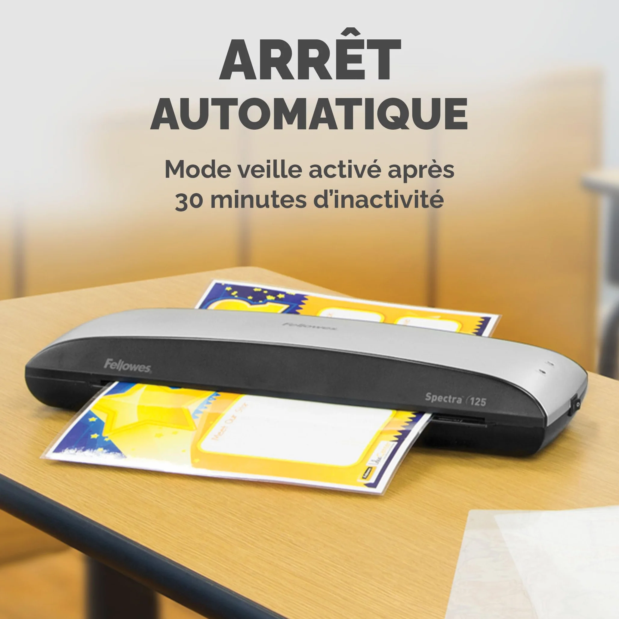 Fellowes Plastifieuse Spectra A4 125 microns 30cm/min arrêt automatique